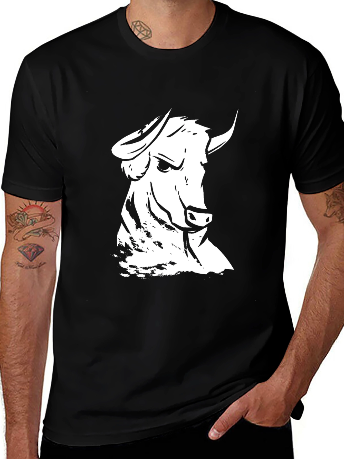 Variant 28 of Bull Graphic Black T-Shirt - Bold Streetwear