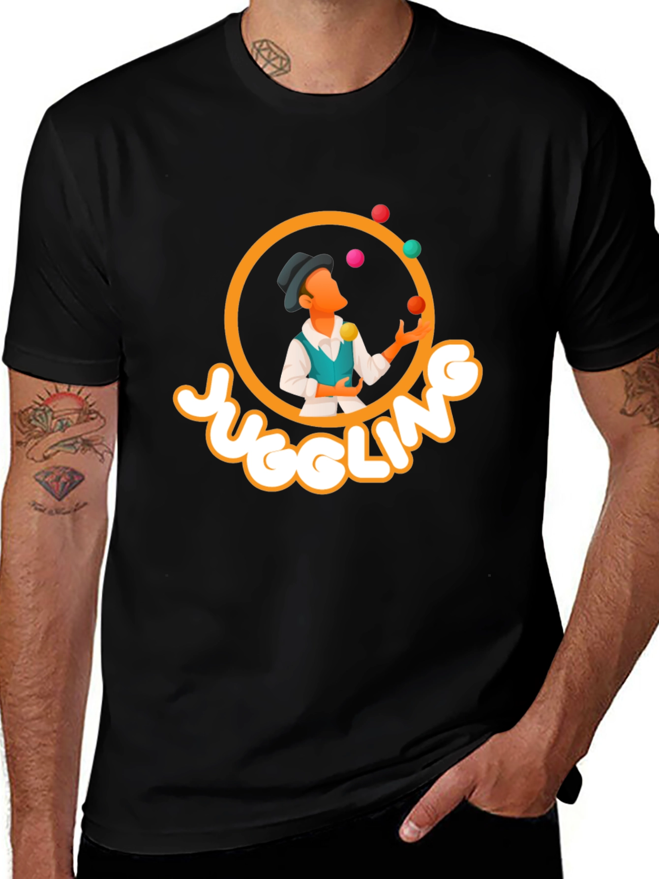 Variant 19 of Juggling T-Shirt - Black Graphic Tee