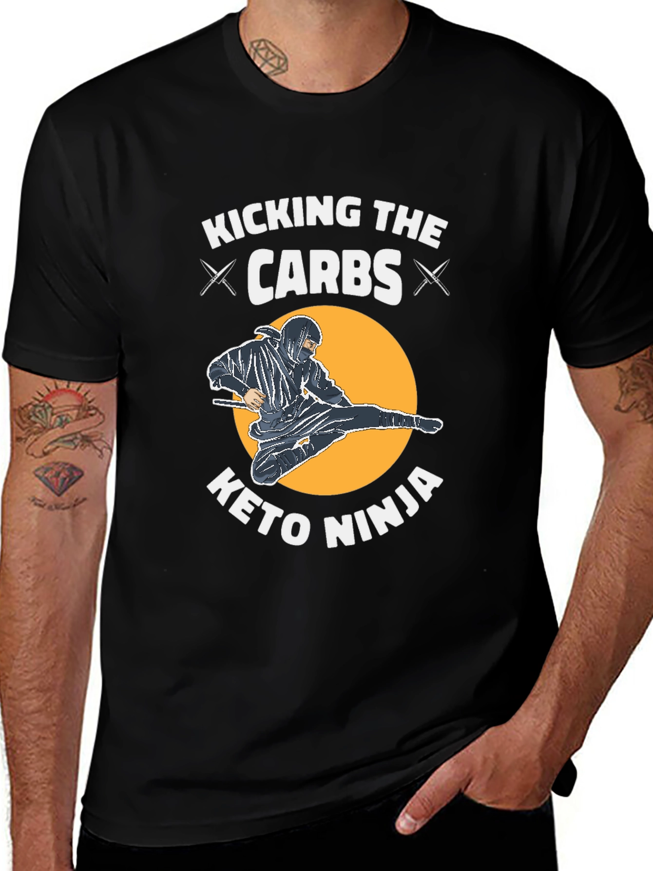 Variant 17 of Kicking the Carbs Keto Ninja Graphic Tee