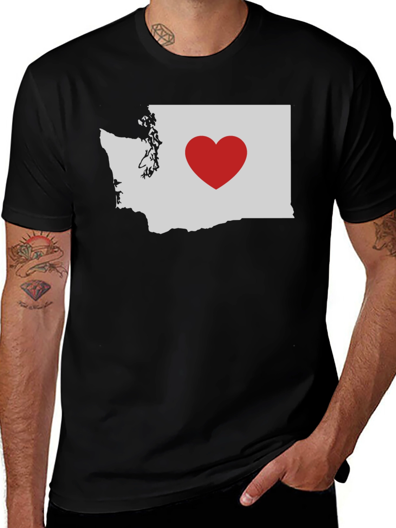 Washington State Heart T-Shirt - Love WA