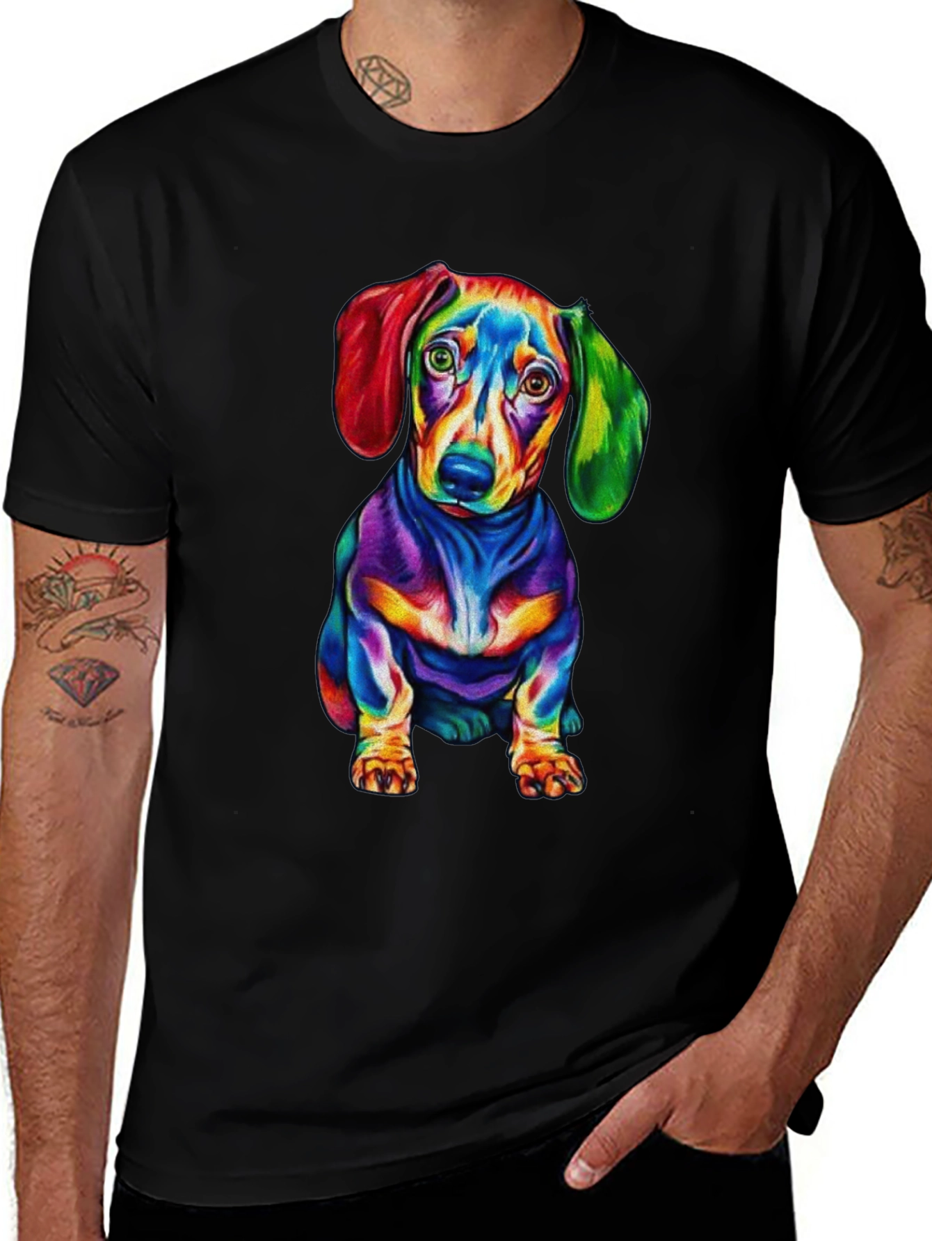 Variant 24 of Rainbow Dachshund T-Shirt - Colorful Dog Tee