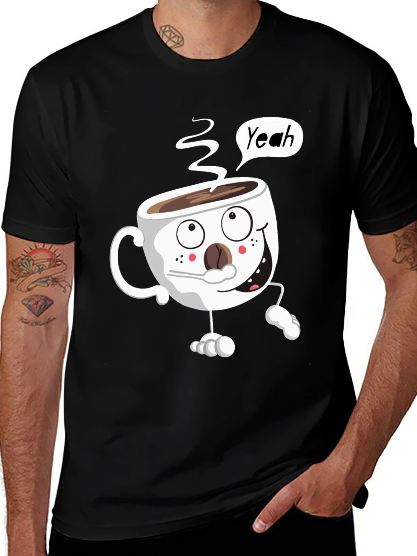 Variant 18 of Funny Coffee Cup Cartoon T-Shirt