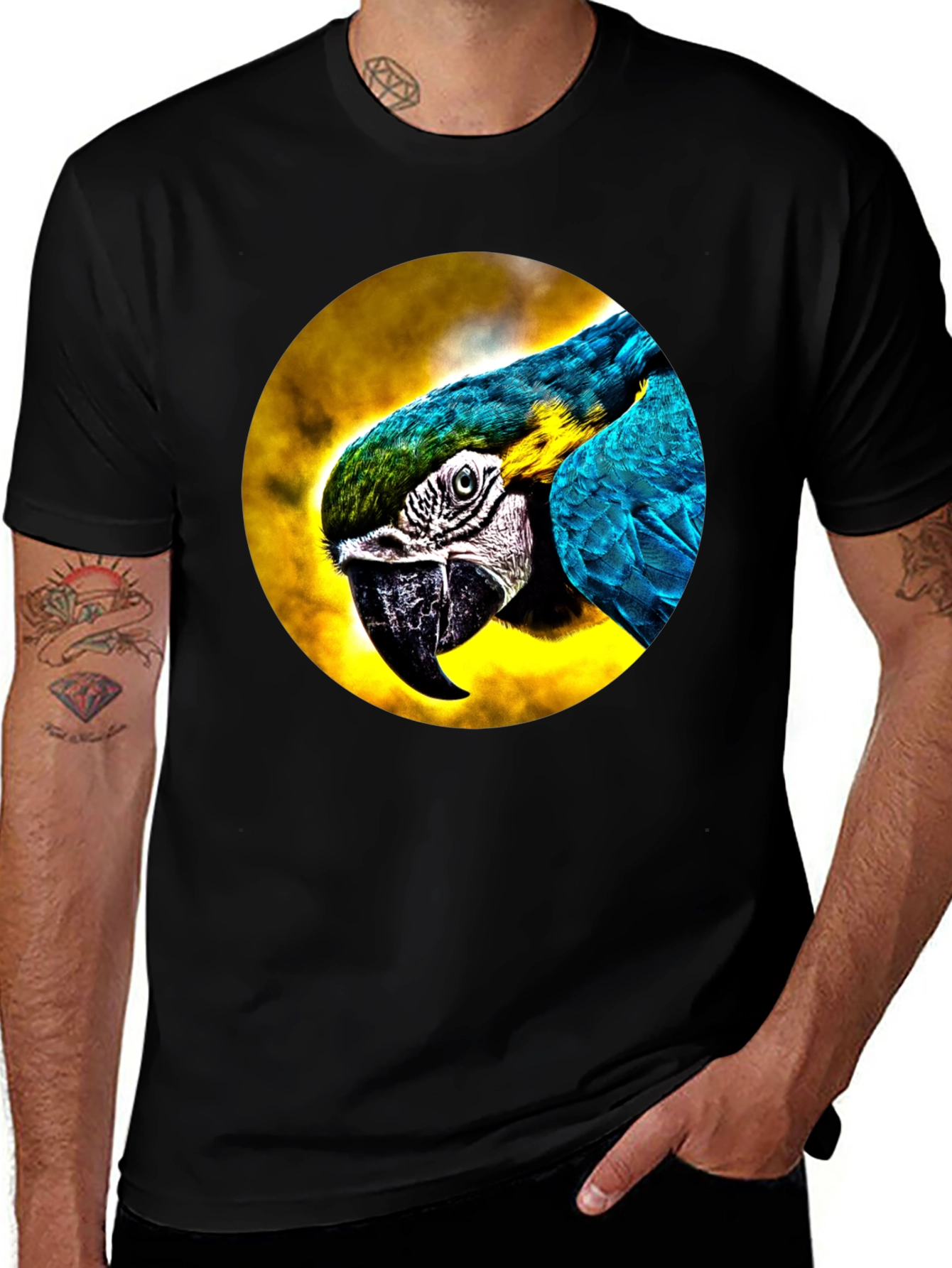 Variant 9 of Parrot Graphic T-Shirt - Round Design