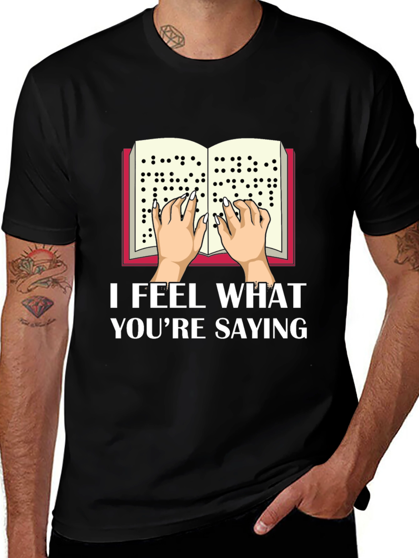 Braille Reader Graphic Tee - I Feel What You're Saying