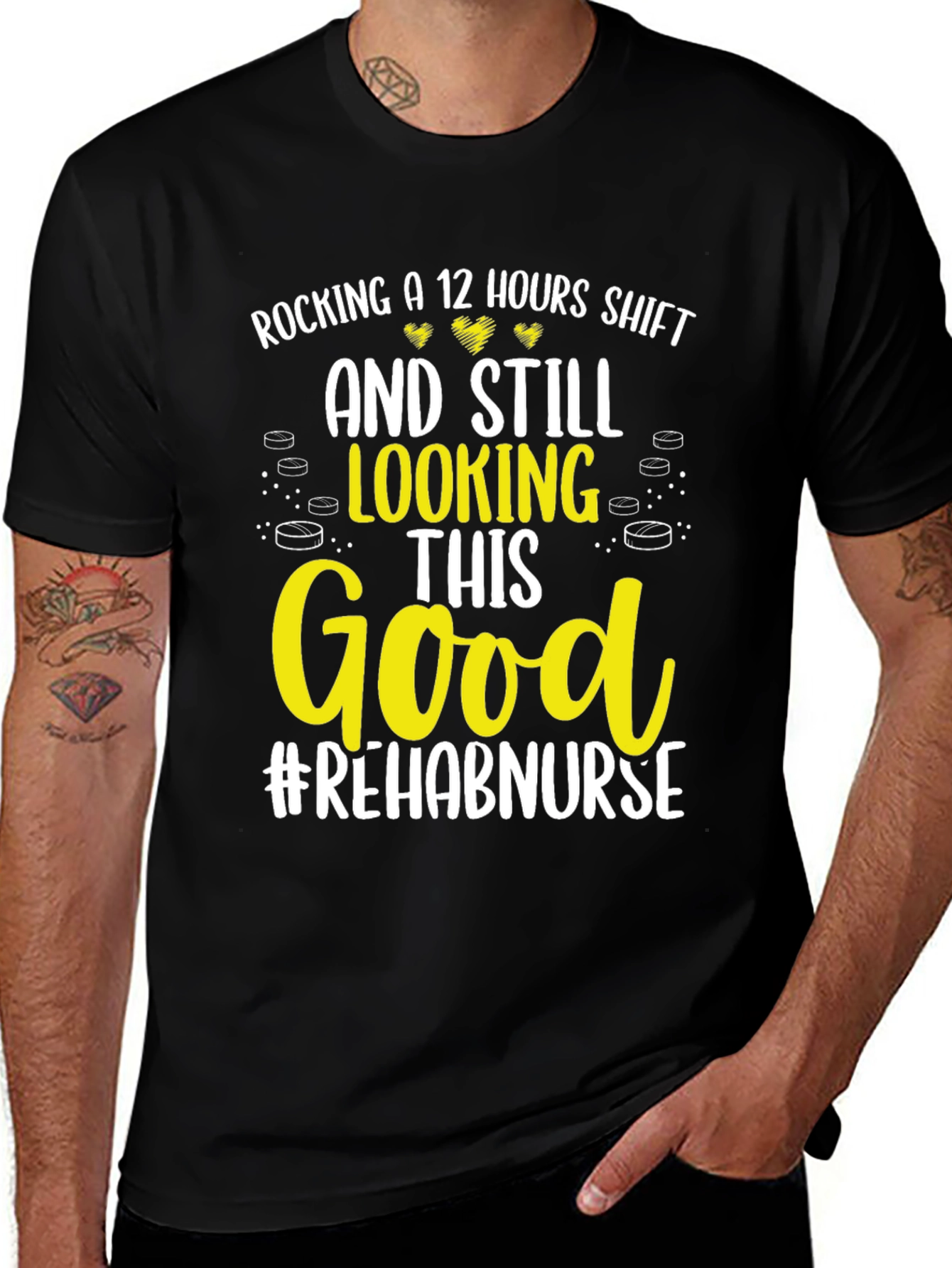 Rehab Nurse 12 Hour Shift Graphic T-Shirt