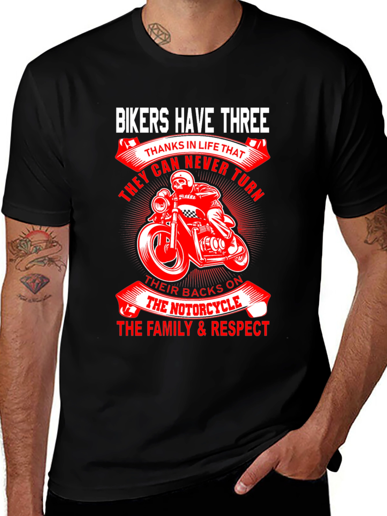 Variant 27 of Bikers Have Three Motorcycle T-Shirt