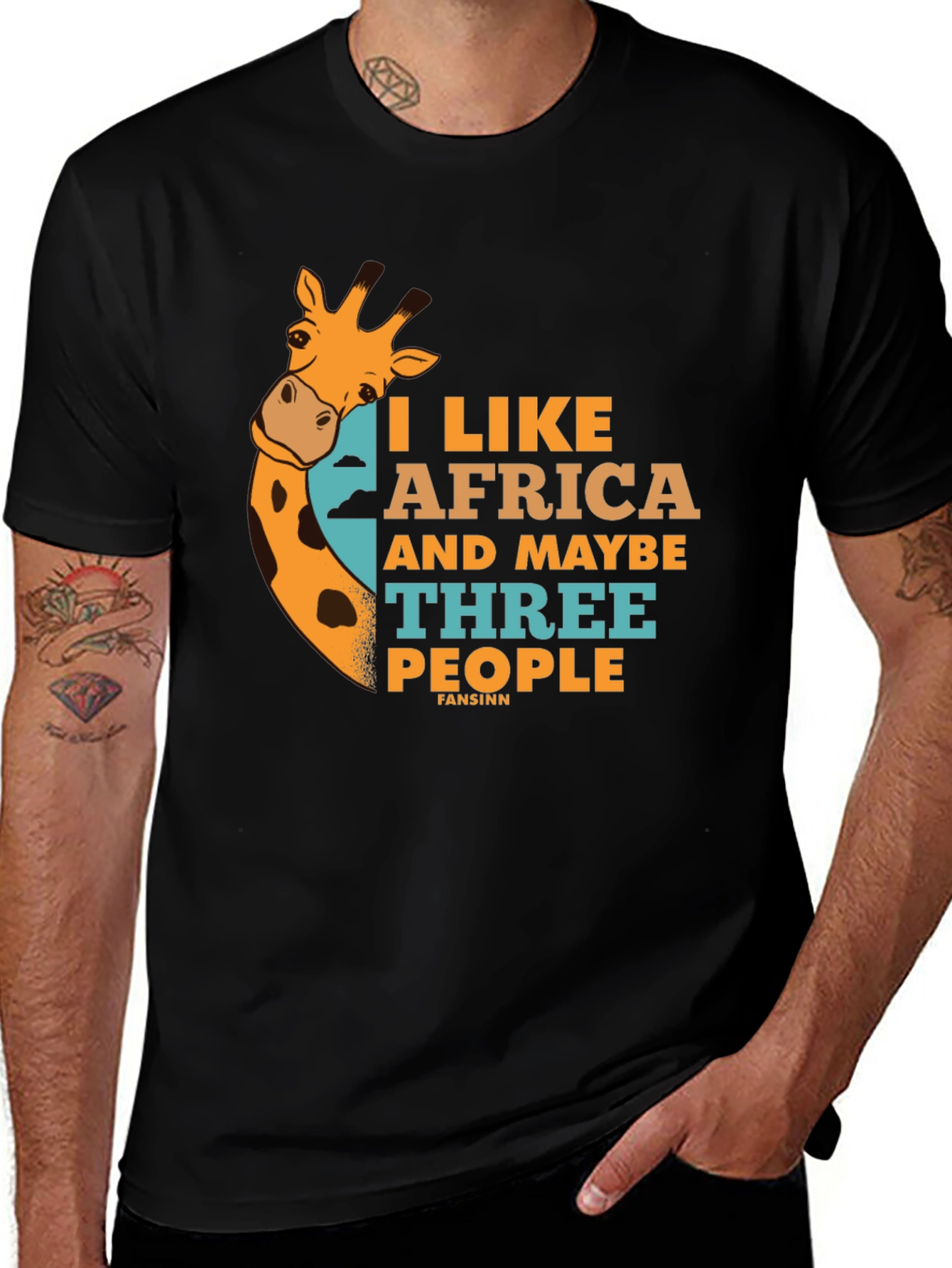 Variant 18 of I Like Africa Giraffe Graphic Print Tee