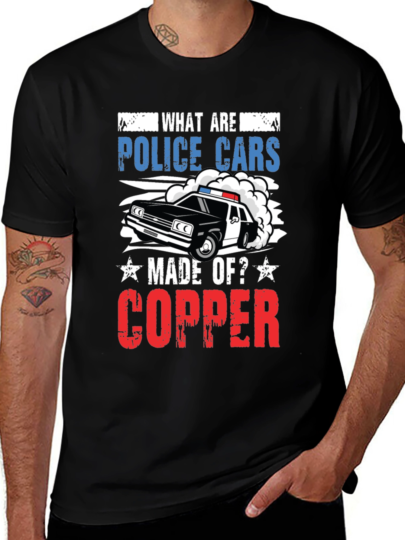 Variant 23 of Police Car Humor Graphic T-Shirt