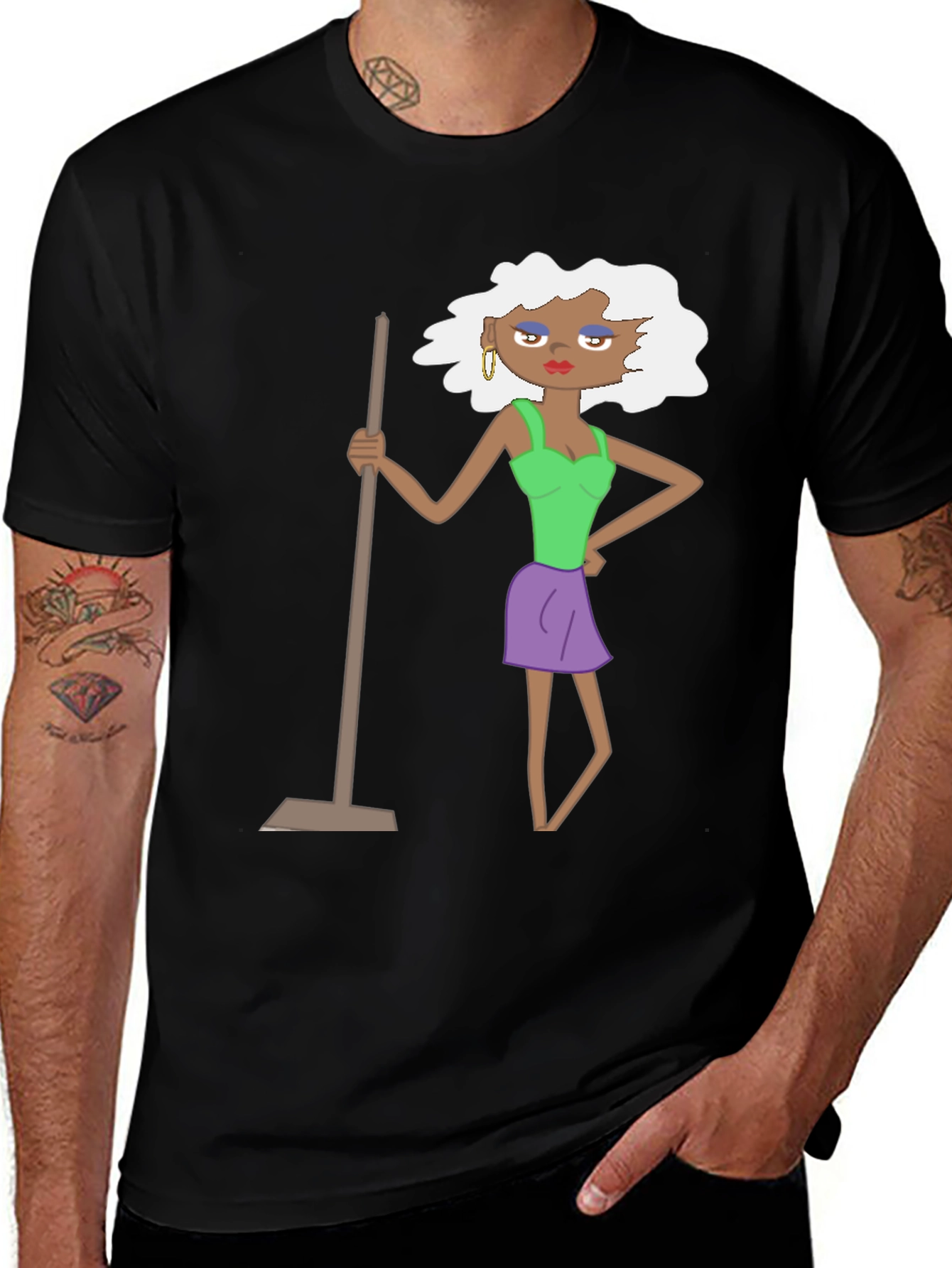 Variant 11 of Cartoon Character Black T-Shirt