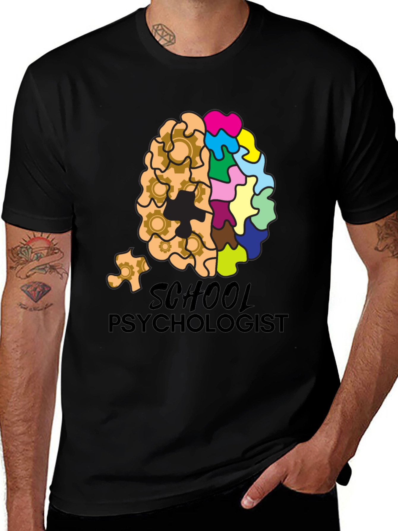 Variant 15 of School Psychologist Brain Gear T-Shirt