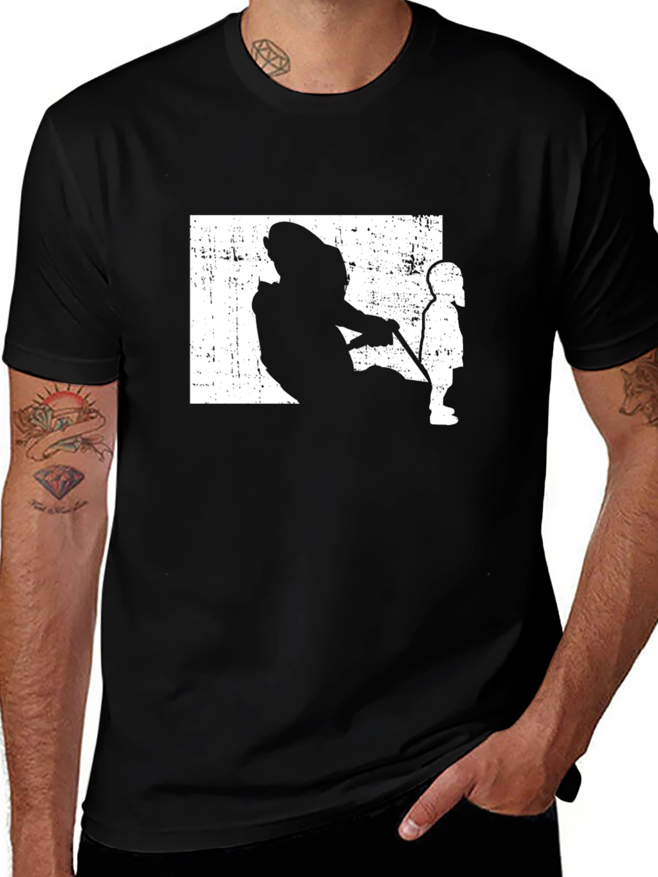 Variant 26 of Dark Humor T-Shirt: White Square Silhouette