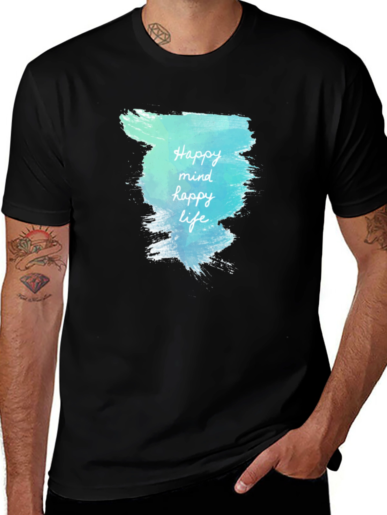 Variant 9 of Happy Mind Happy Life Graphic Tee