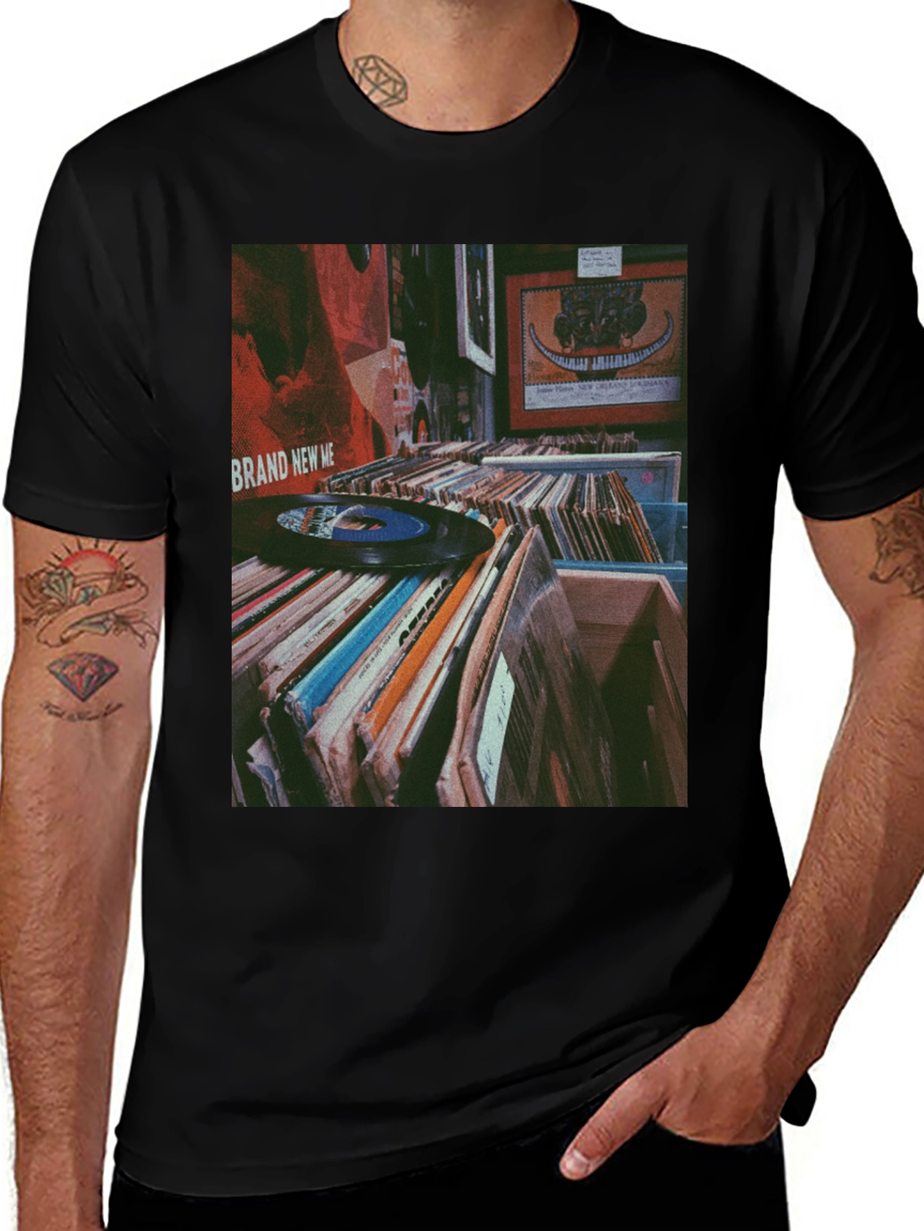 Vinyl Record Collection Graphic Tee - Music Lover Shirt