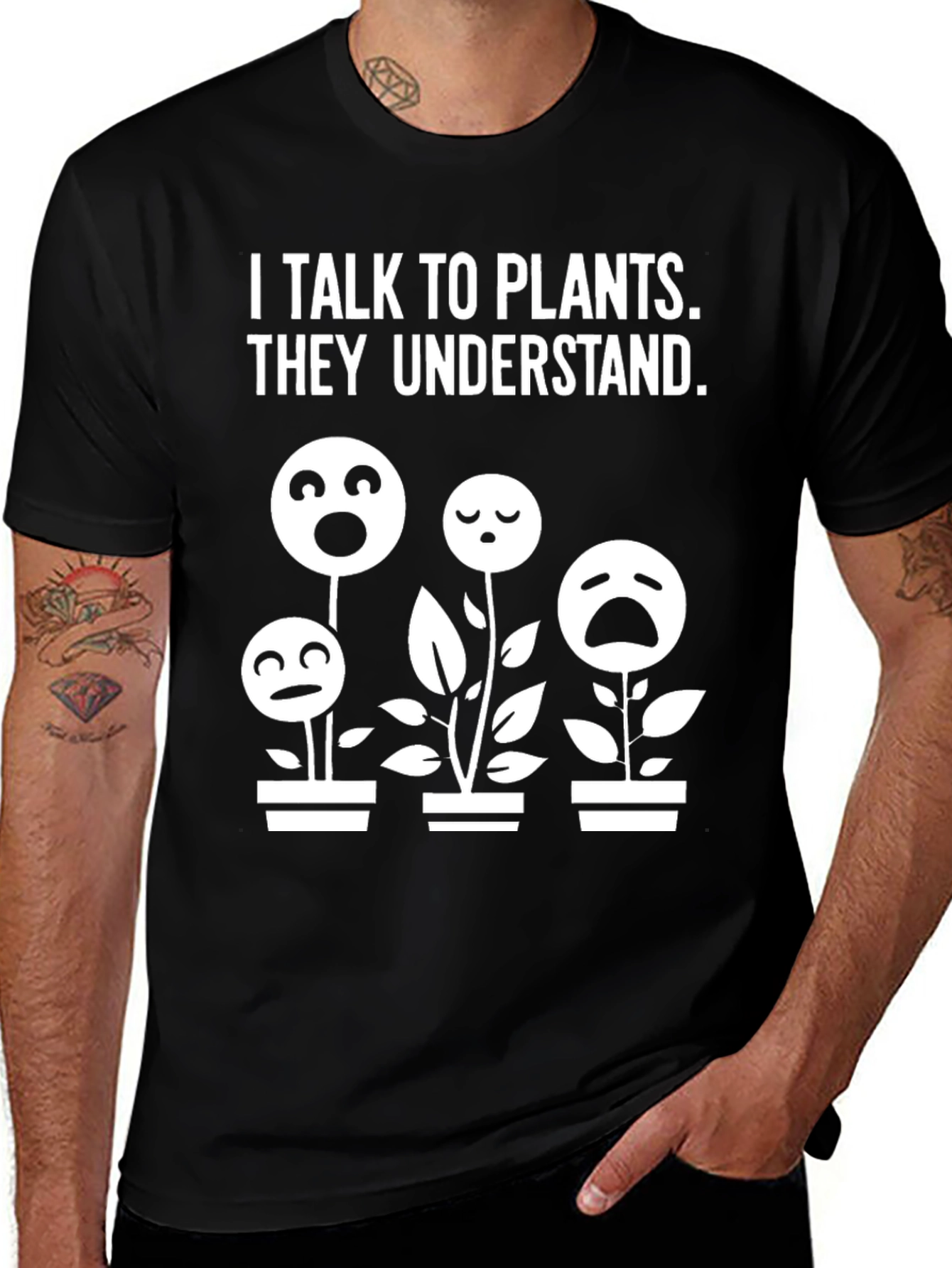 Variant 2 of I Talk to Plants Funny Graphic Tee