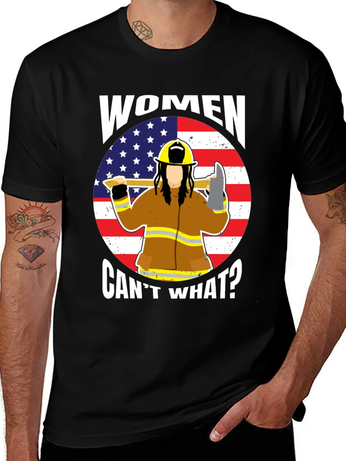 Variant 8 of Women Can't What? Firefighter T-Shirt
