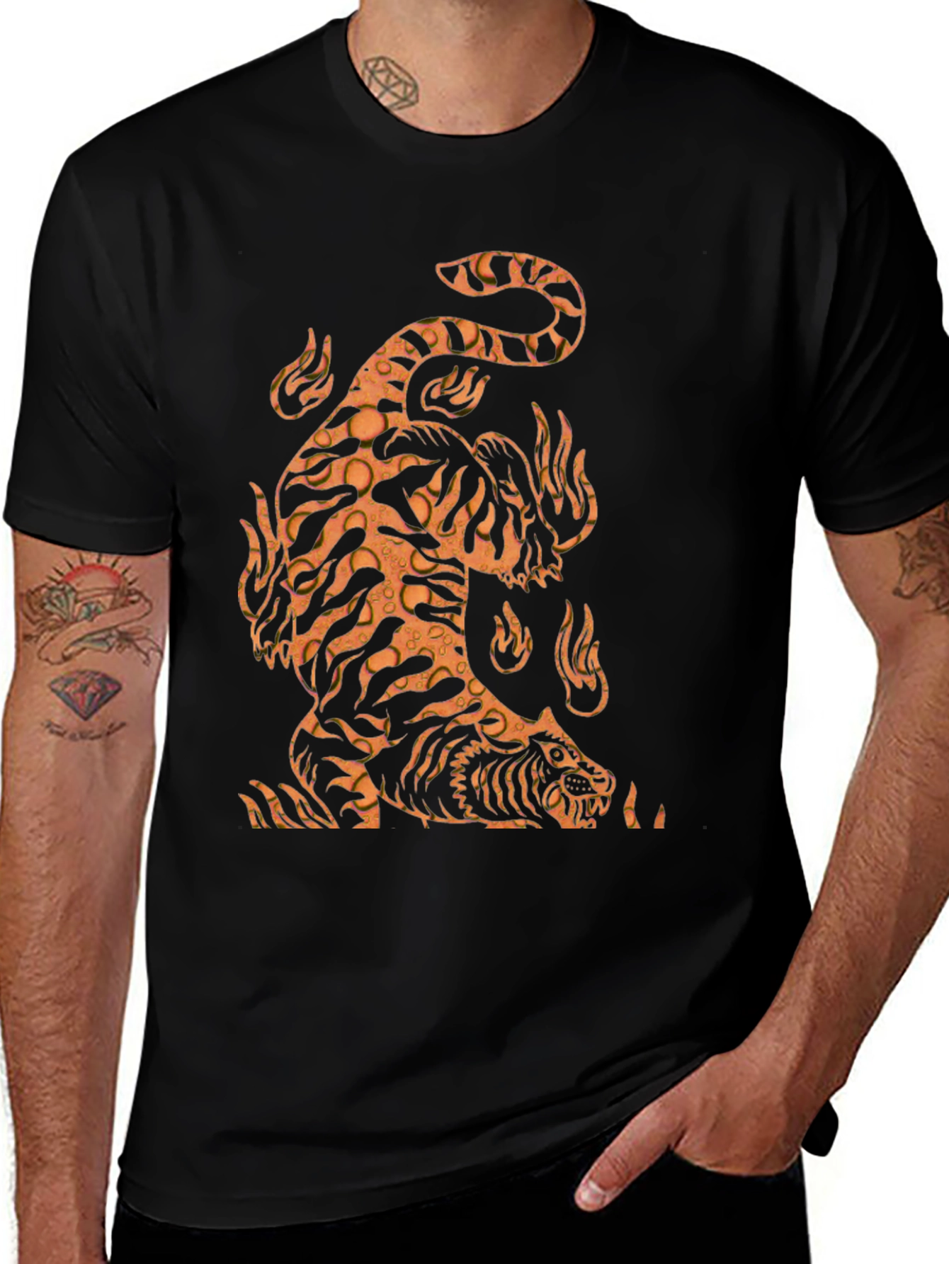 Variant 18 of Black Tiger Graphic Tee - Men's