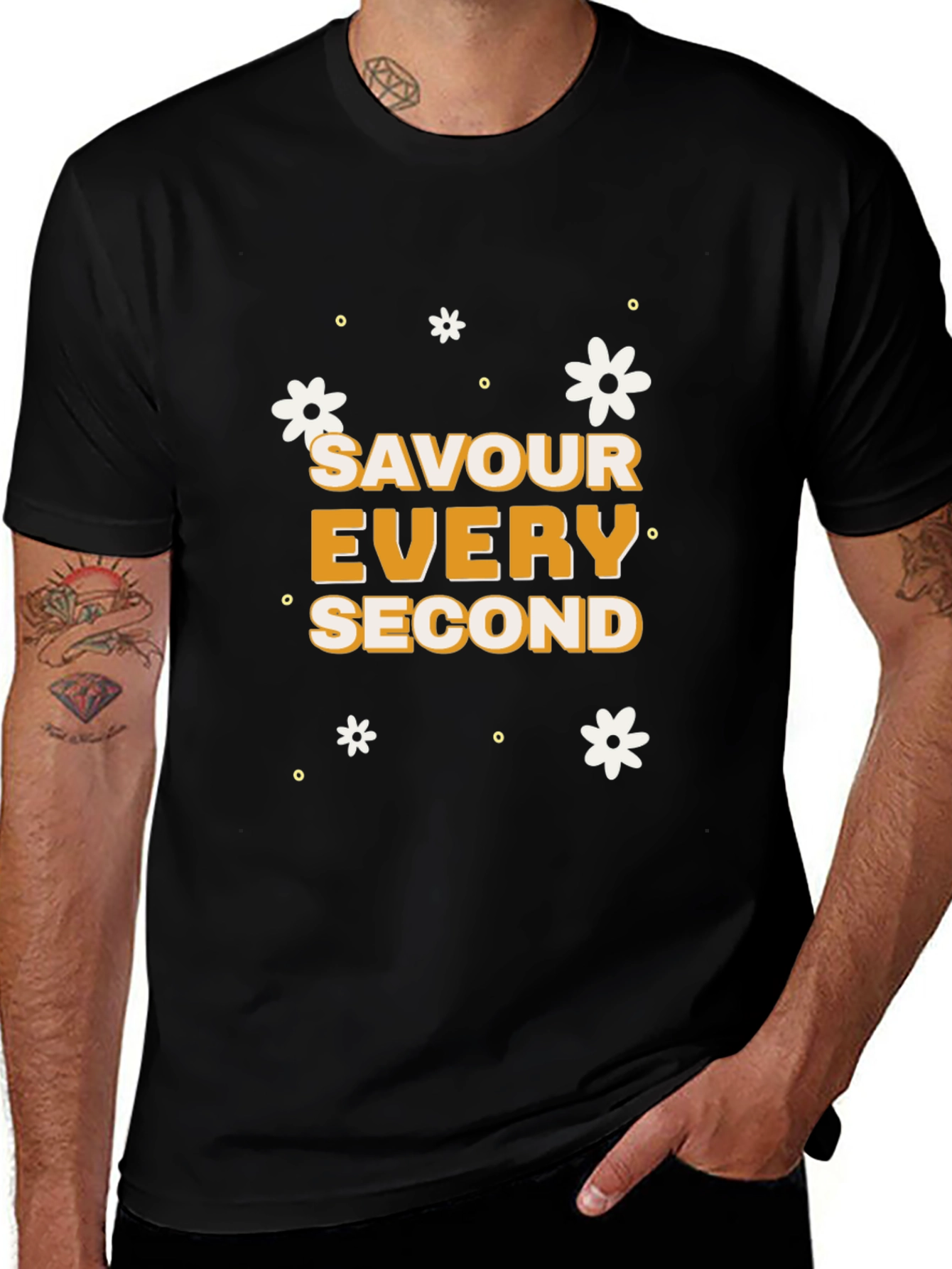 Variant 25 of Savour Every Second Graphic Tee - Black