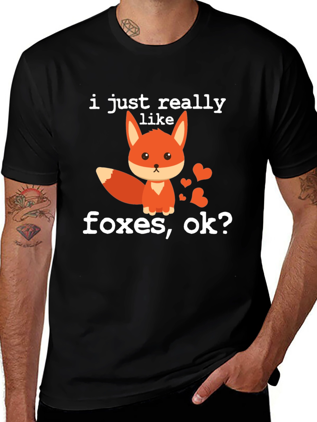 Variant 2 of Fox Lover Graphic Tee - I Just Really Like Foxes