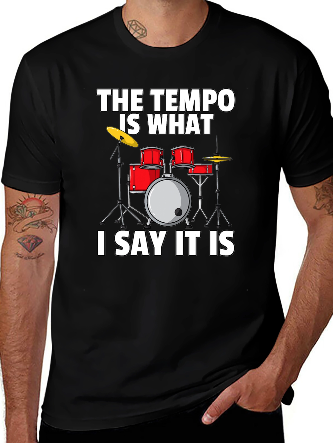Variant 24 of Tempo Drum Set T-Shirt - Musician Humor Tee
