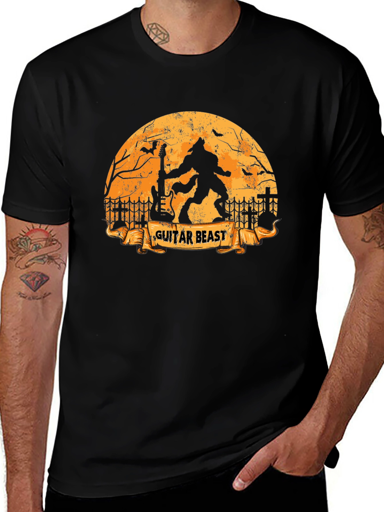 Guitar Beast T-Shirt - Halloween Rocker