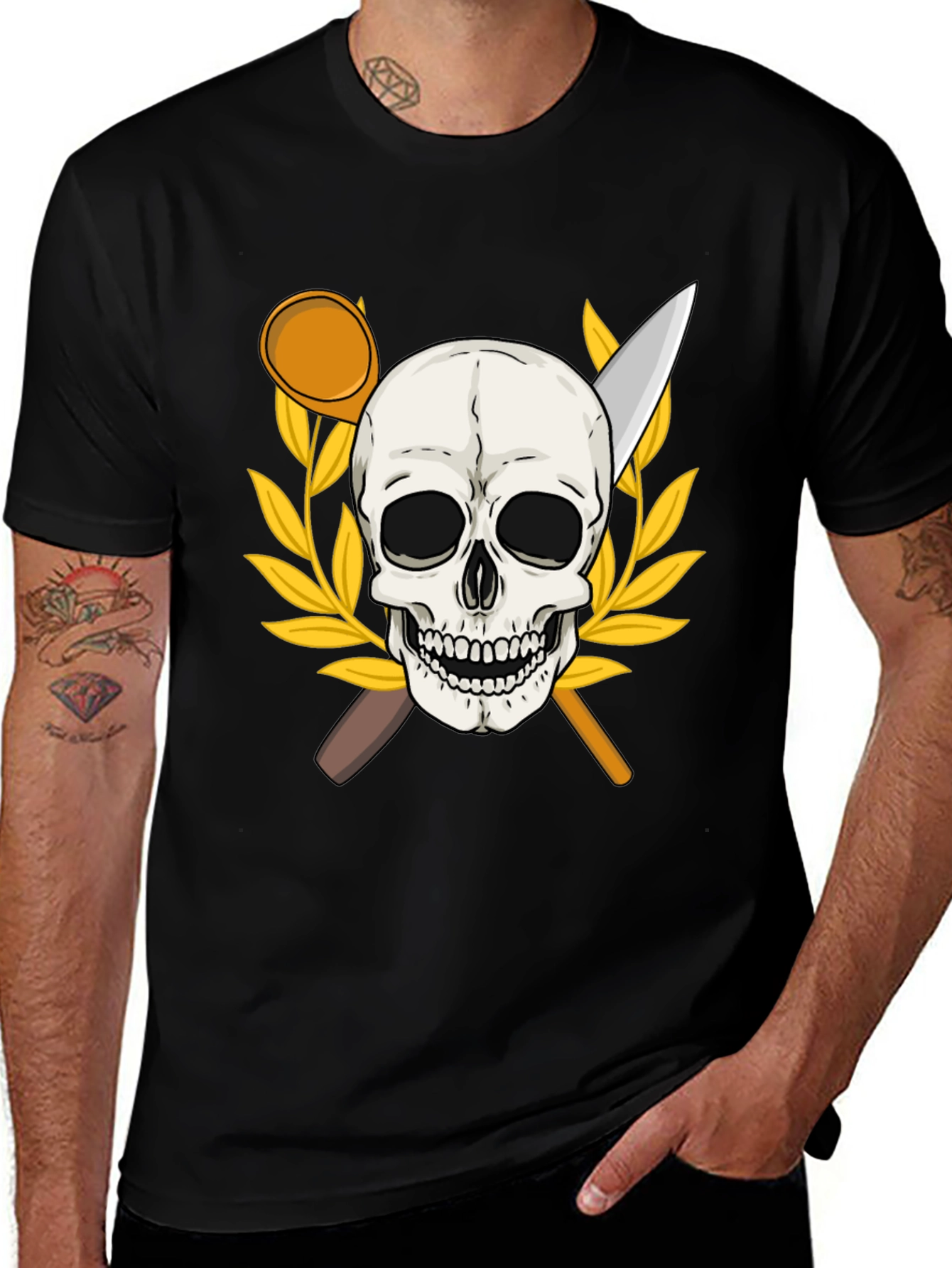 Chef Skull Graphic T-Shirt - Culinary Humor