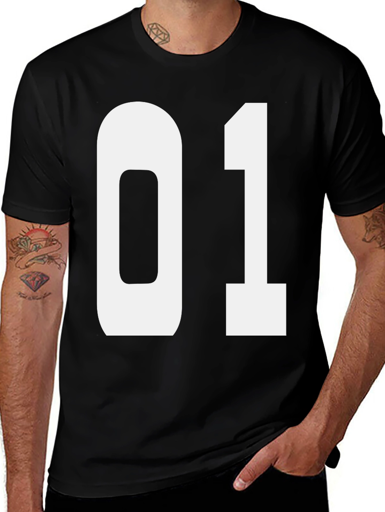 Variant 23 of Bold Number "01" Graphic T-Shirt