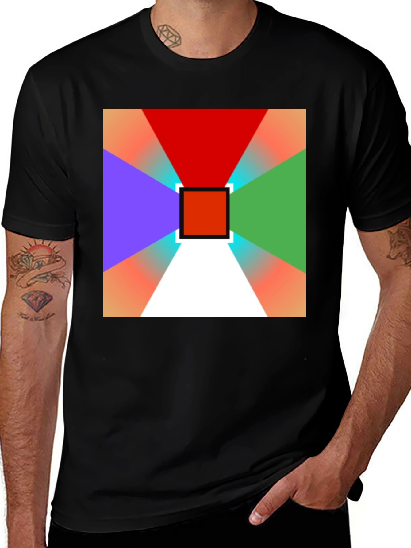Variant 17 of Geometric Prism T-Shirt: Vivid Colors, Modern Design
