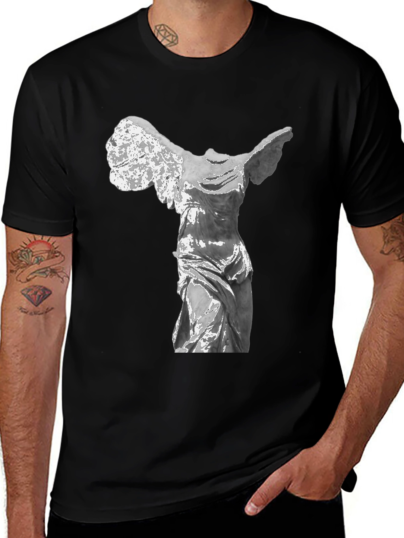 Winged Victory Statue T-Shirt - Classic Black Tee