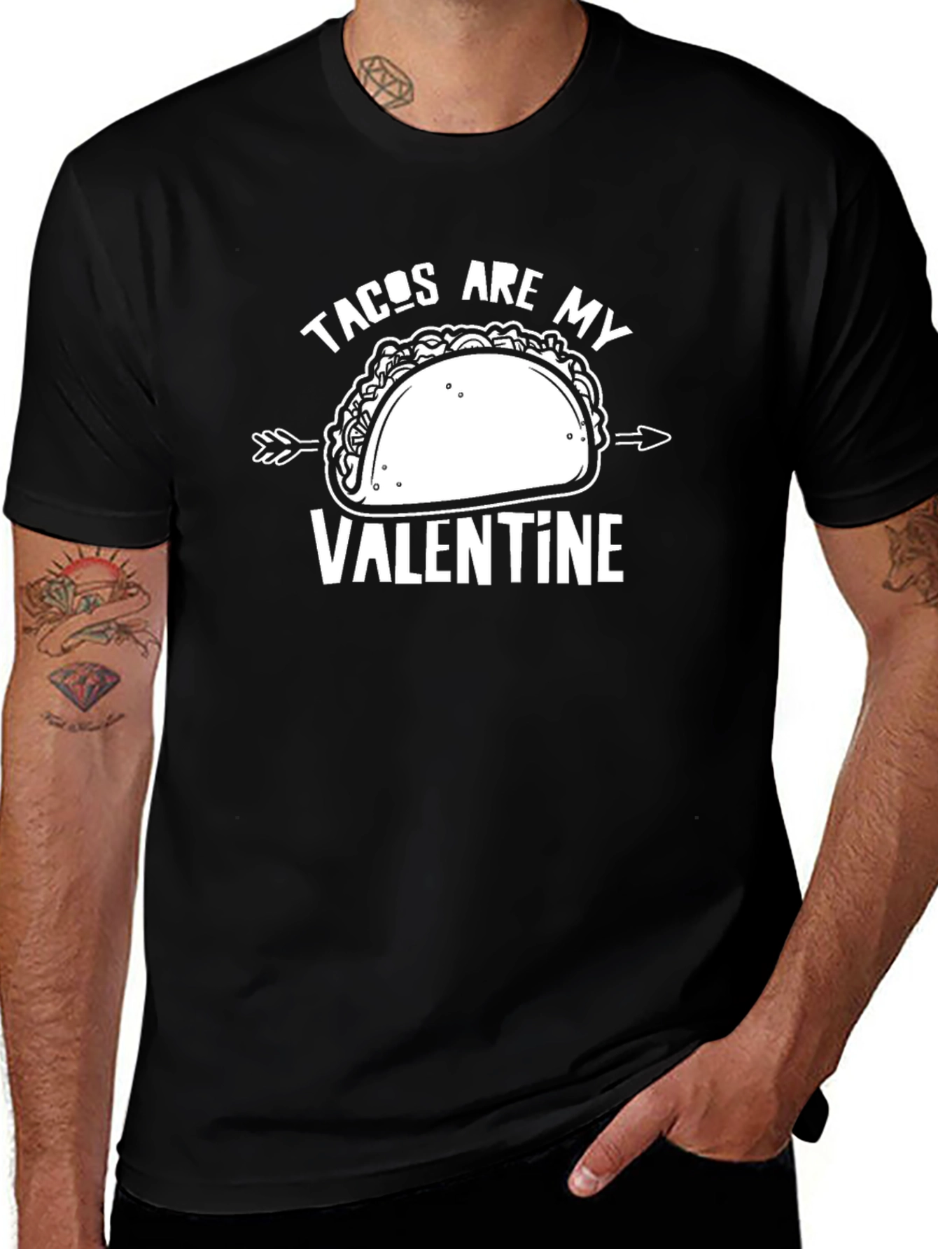 Variant 11 of Tacos Are My Valentine Funny Graphic T-Shirt
