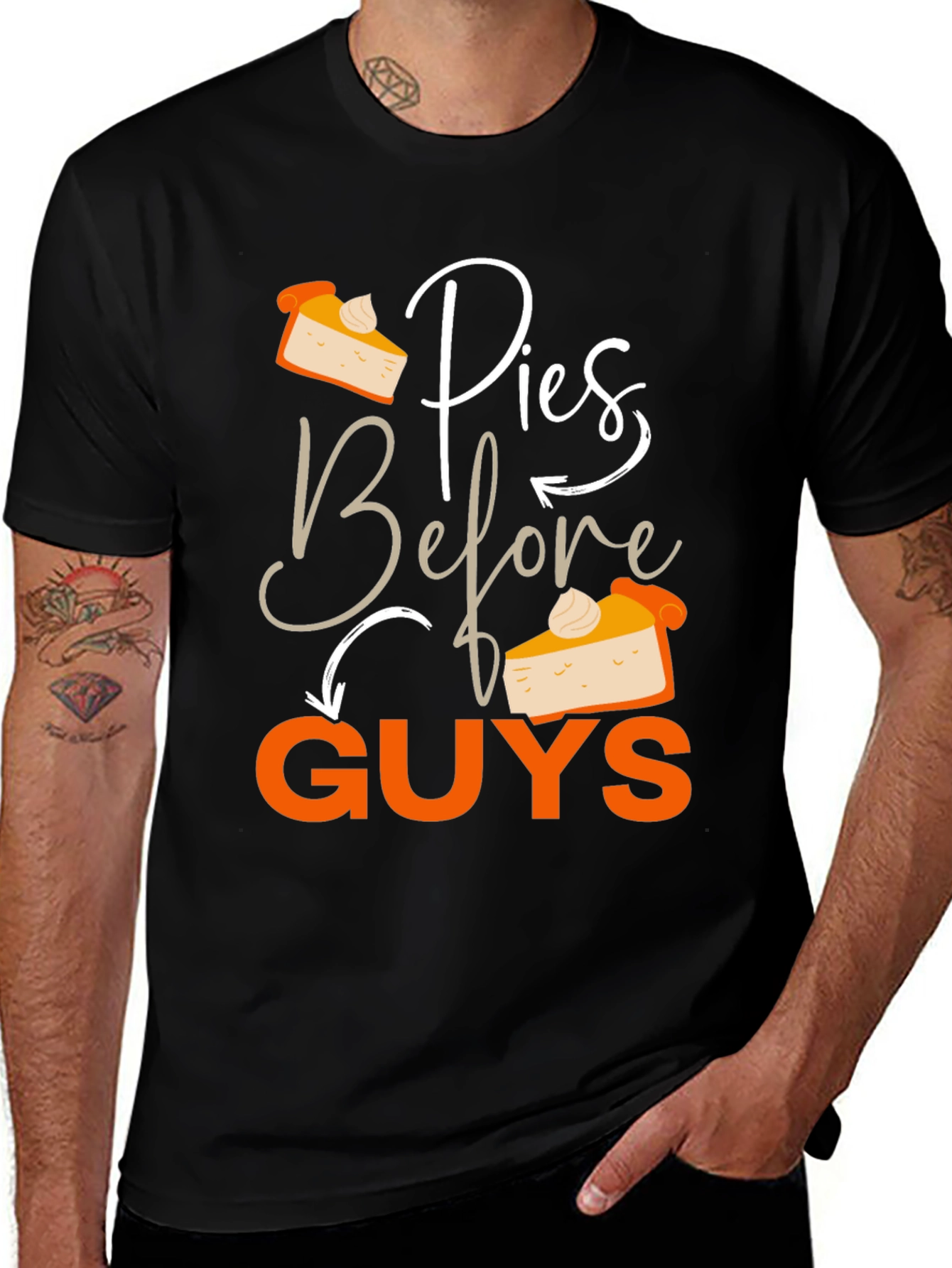 Variant 21 of Pies Before Guys Graphic T-Shirt - Funny Thanksgiving Tee