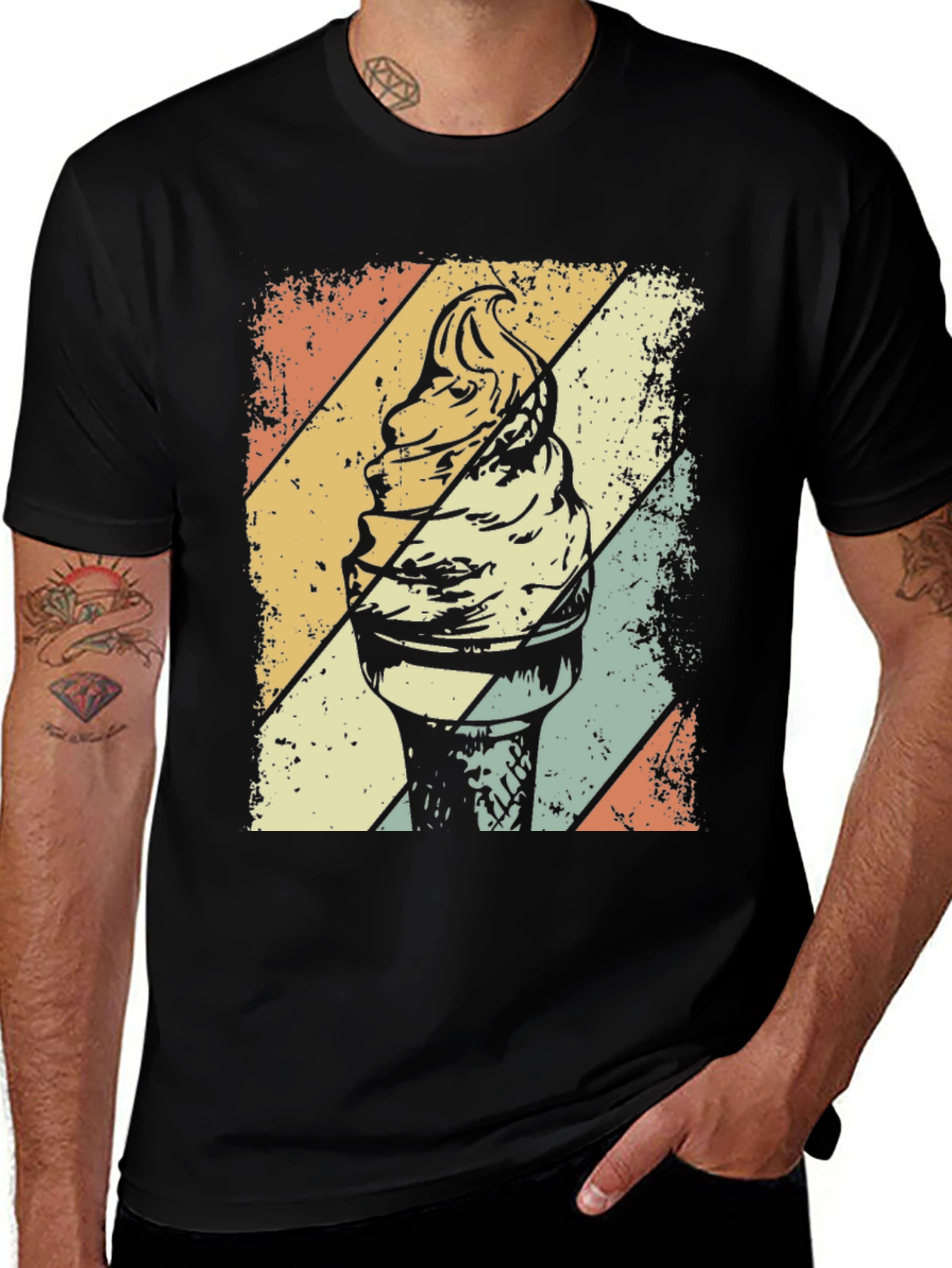 Variant 9 of Retro Ice Cream Cone Graphic T-Shirt