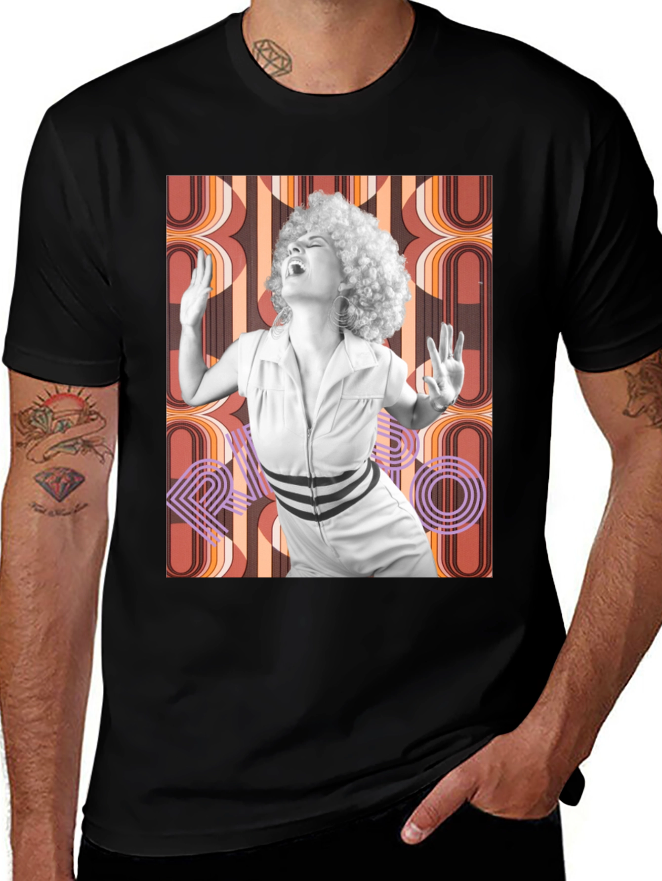 Retro Disco Queen Black T-Shirt