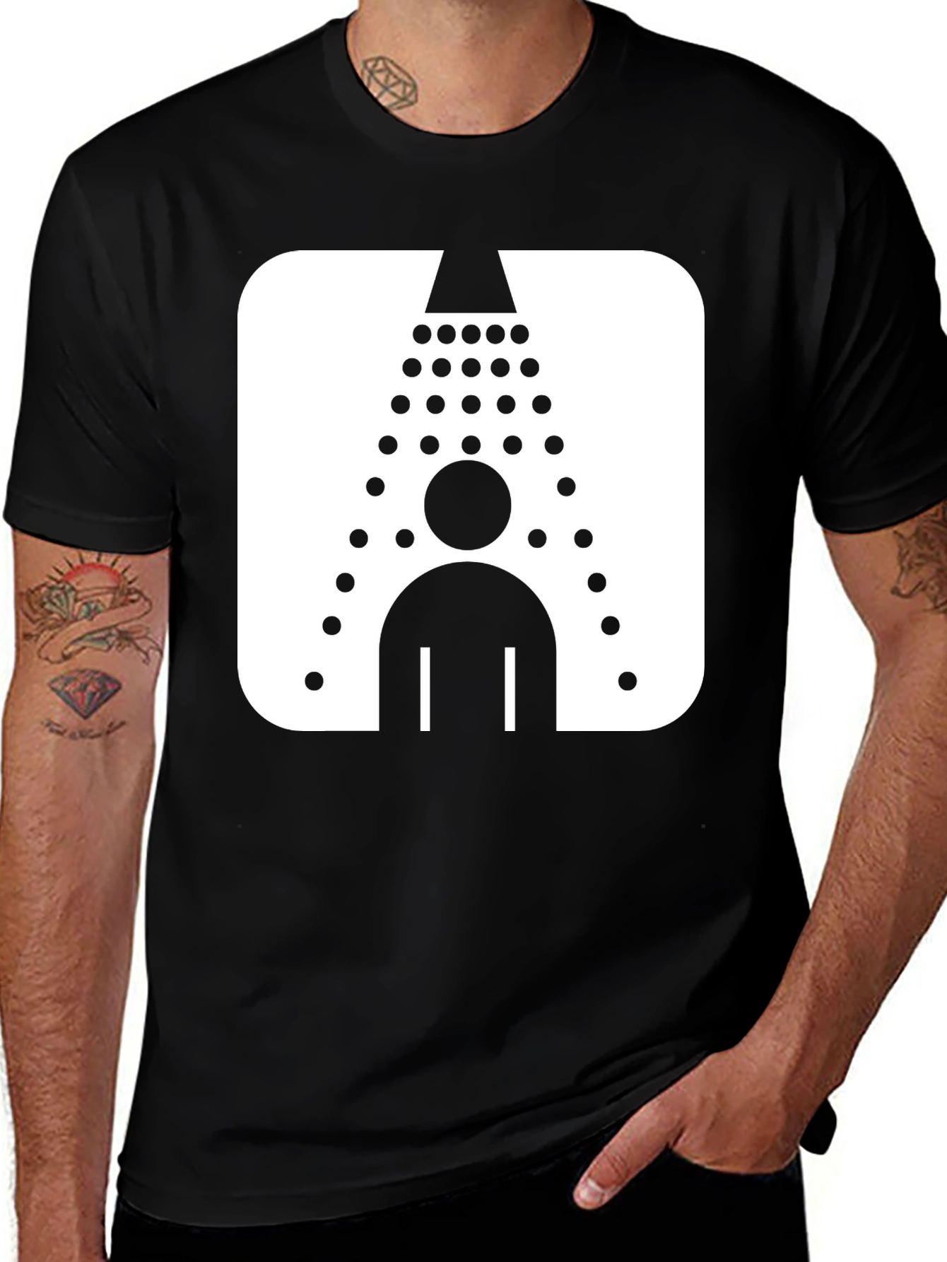 Variant 29 of Shower Icon Black T-Shirt - Clean Humor Graphic Tee