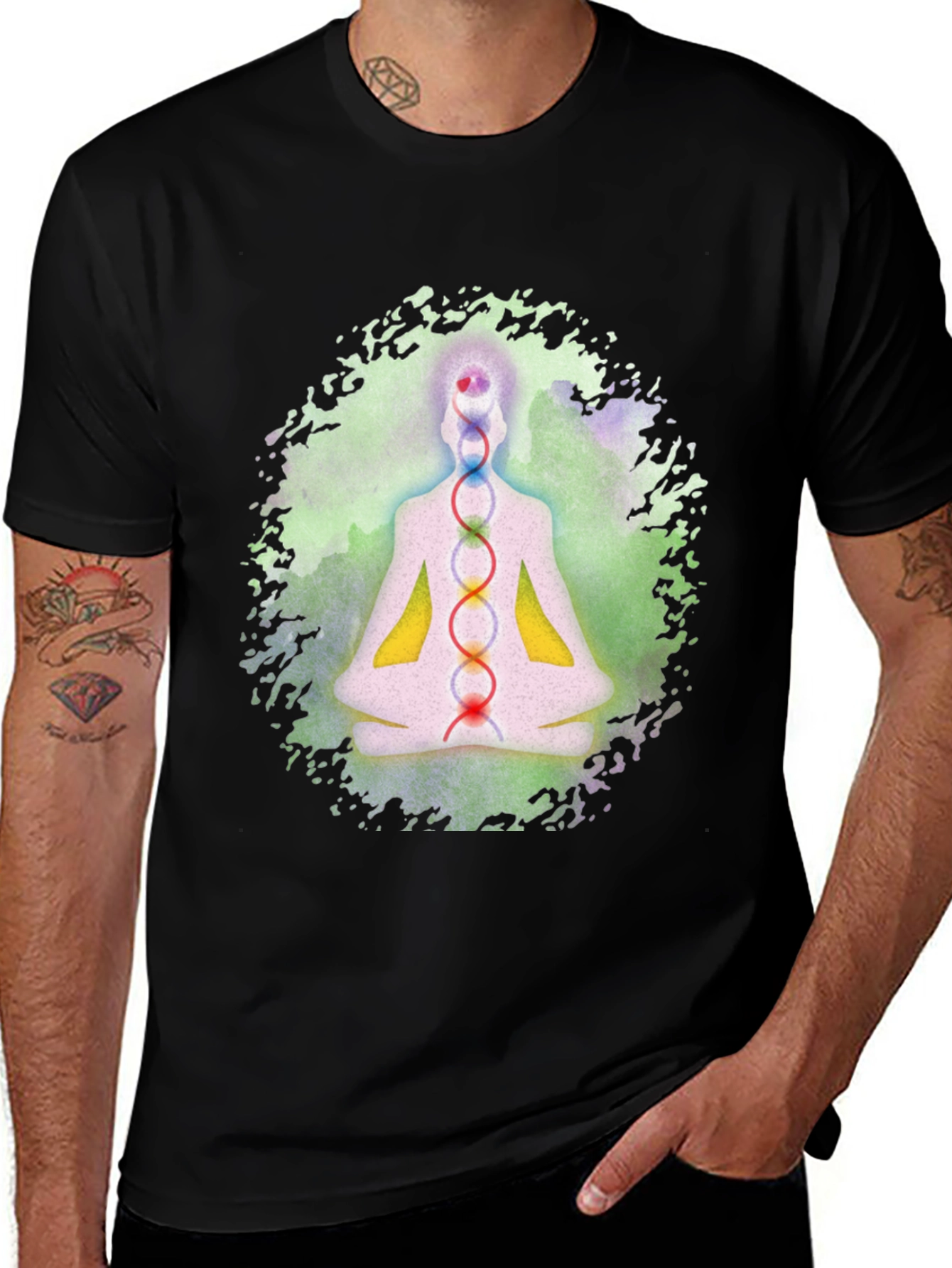Variant 10 of Chakra Meditation T-Shirt - Spiritual Zen Design