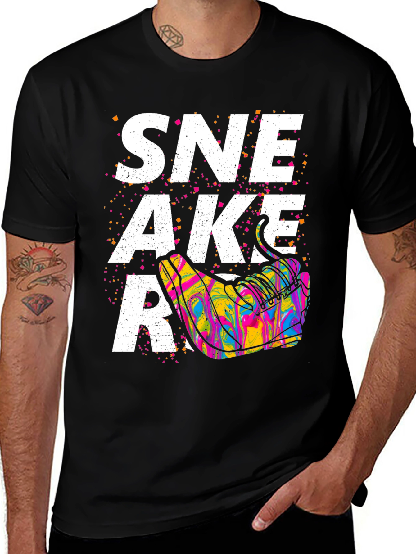 Variant 20 of Sneaker Graphic T-Shirt - Unisex Black Tee