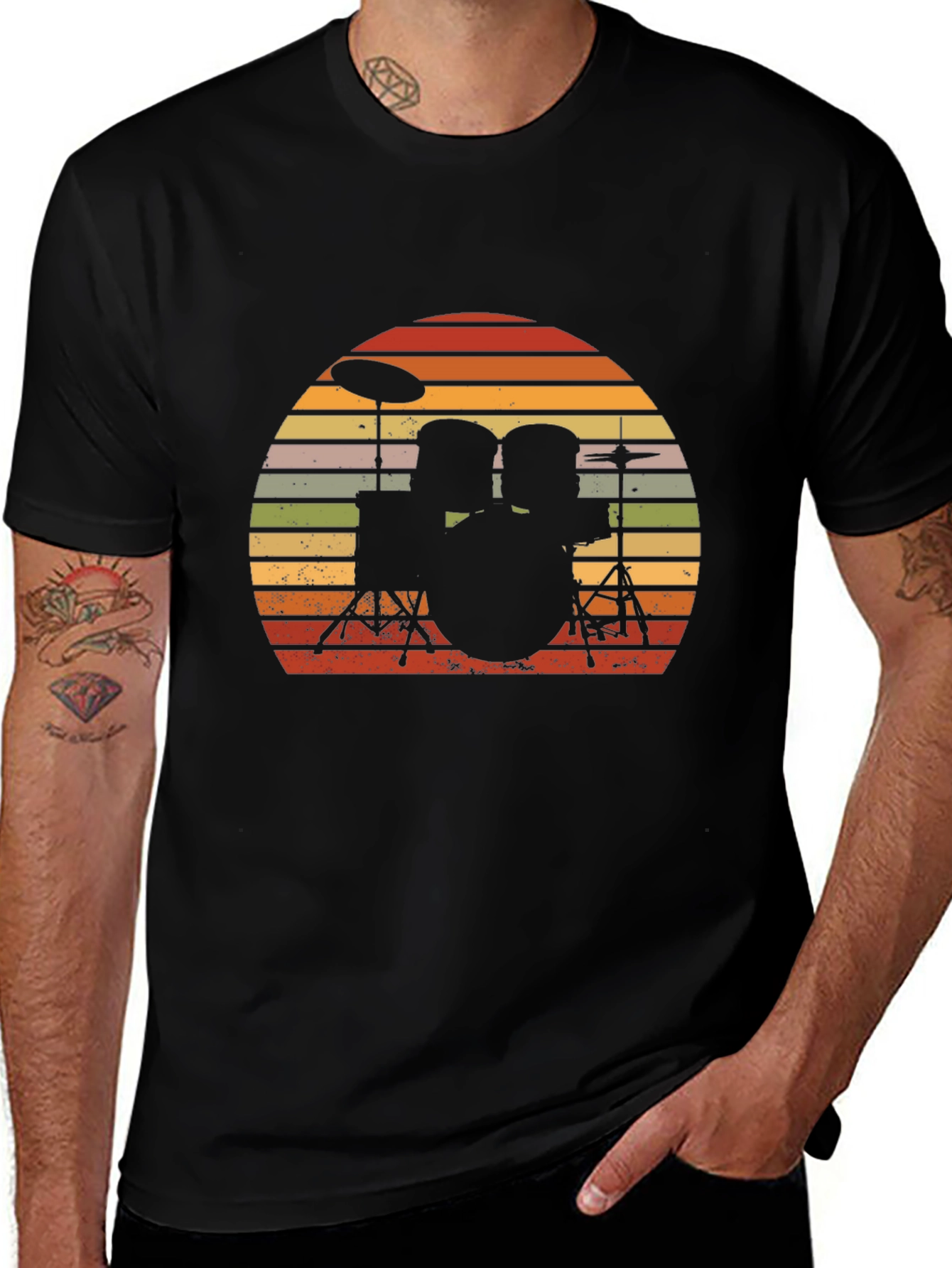 Variant 16 of Vintage Drum Set T-Shirt - Retro Music Tee
