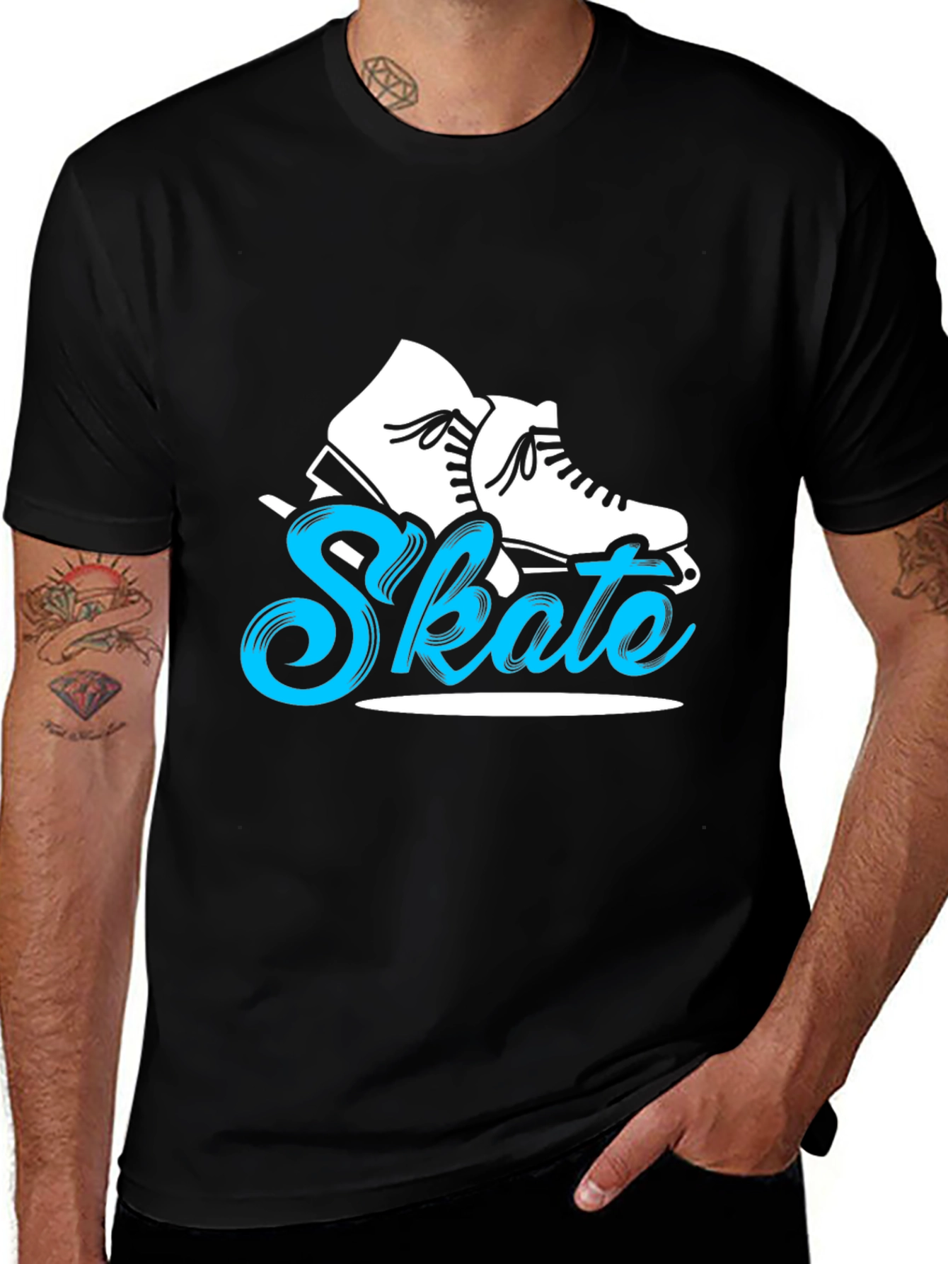 Variant 13 of Skate Graphic Tee - Black Cotton T-Shirt