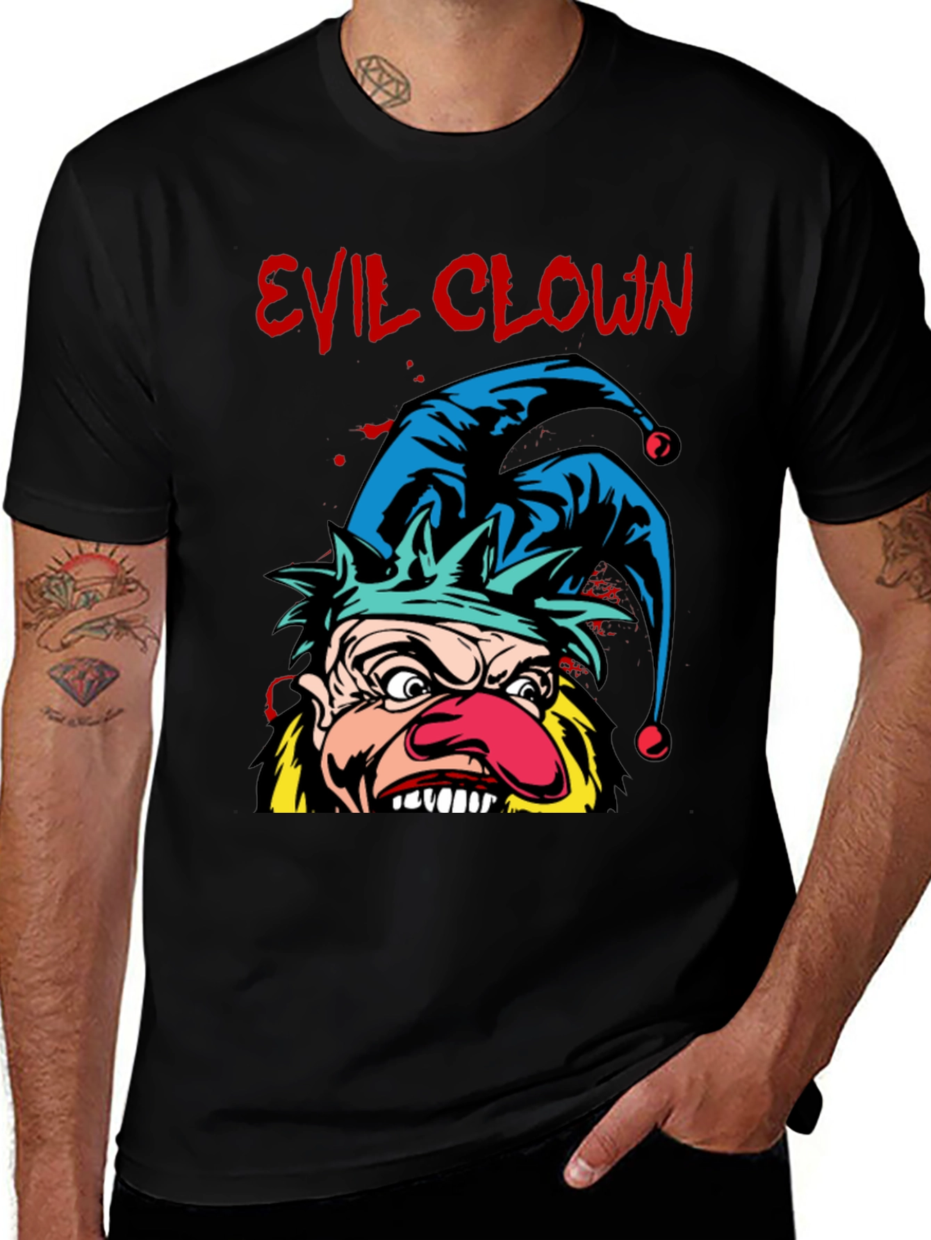 Variant 15 of Evil Clown Graphic Tee - Black