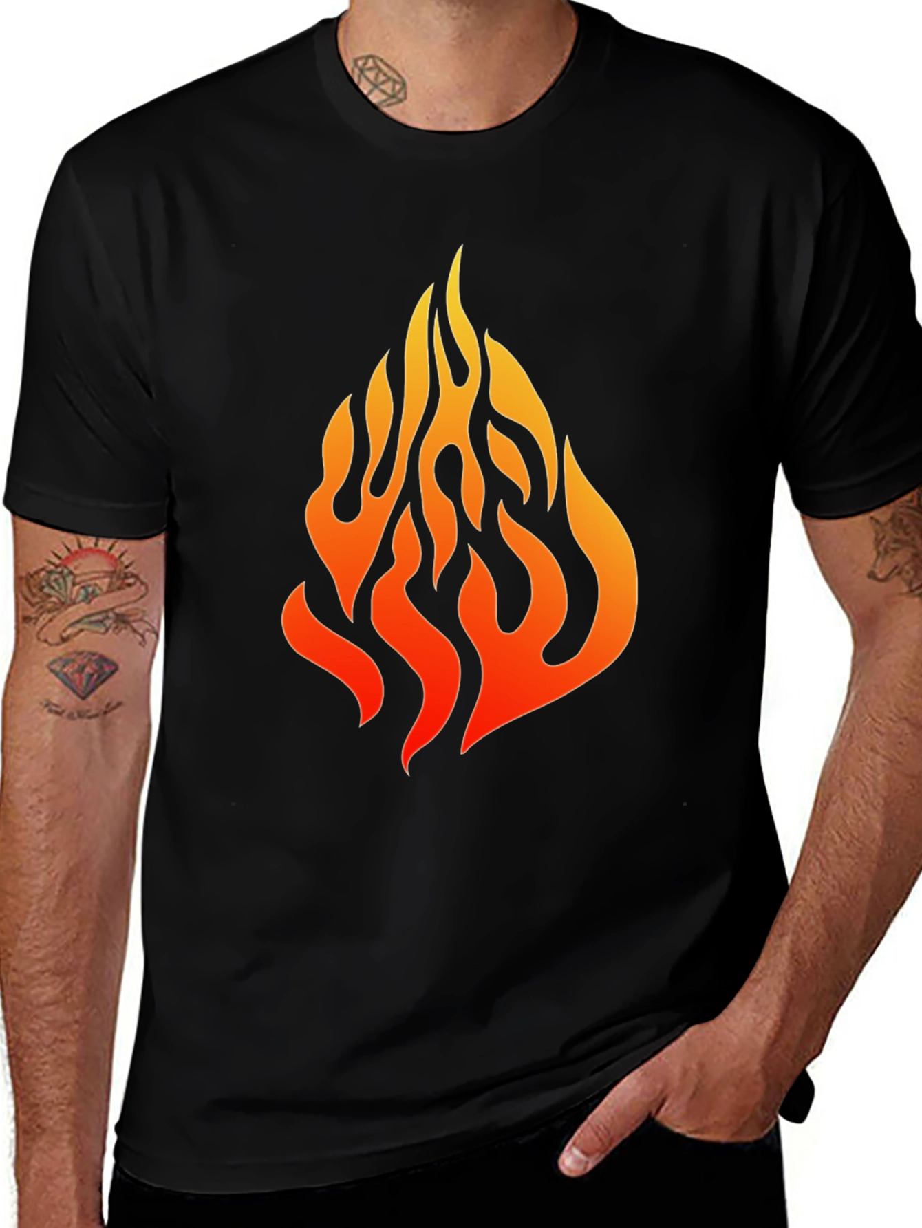 Black Flame Graphic Black T-Shirt main image