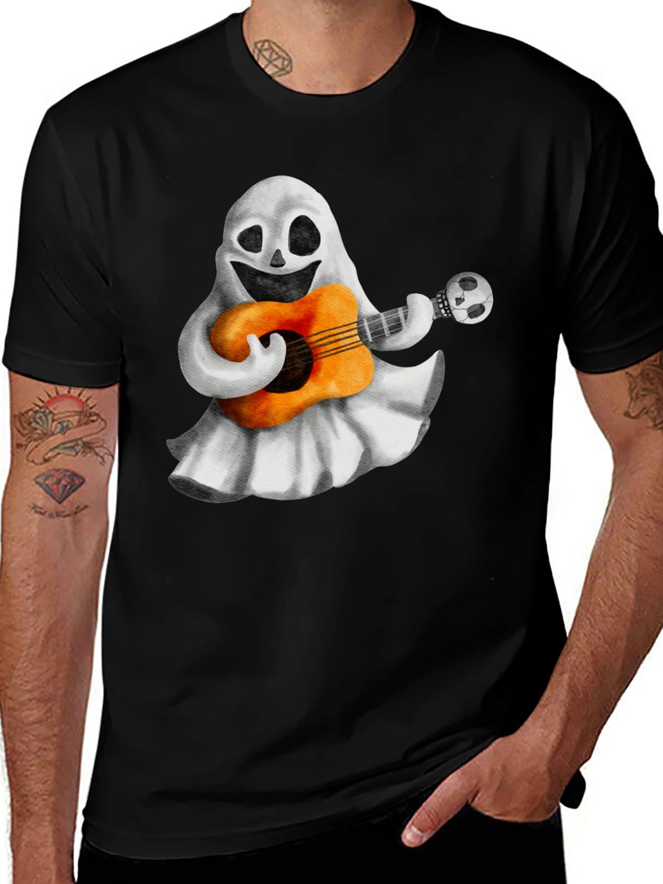 Variant 27 of Spooky Guitar Ghost T-Shirt