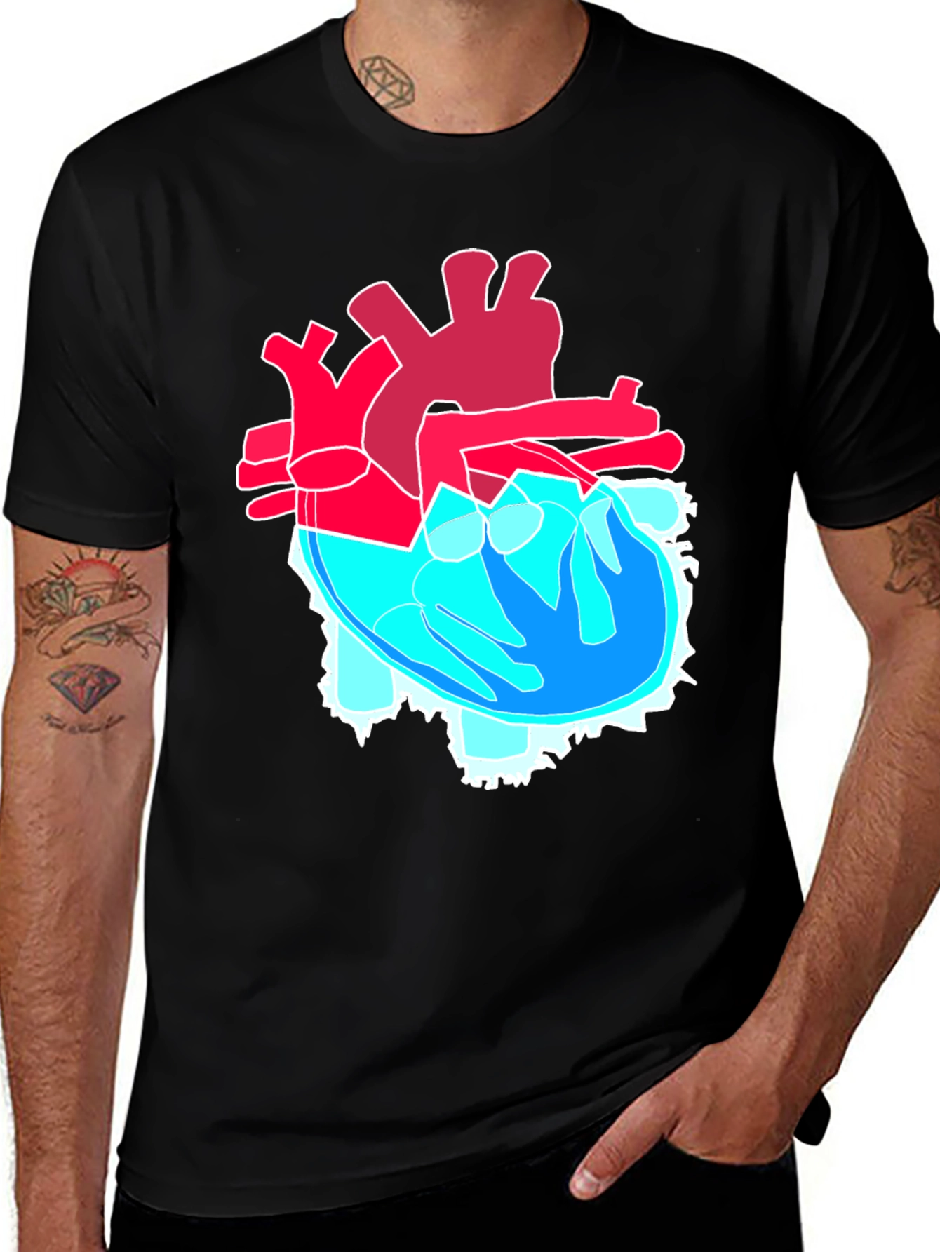 Variant 20 of Anatomical Heart Graphic Tee - Cool Biology T-Shirt