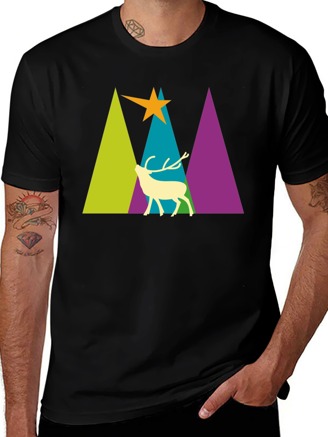 Variant 20 of Deer & Mountains Graphic Tee
