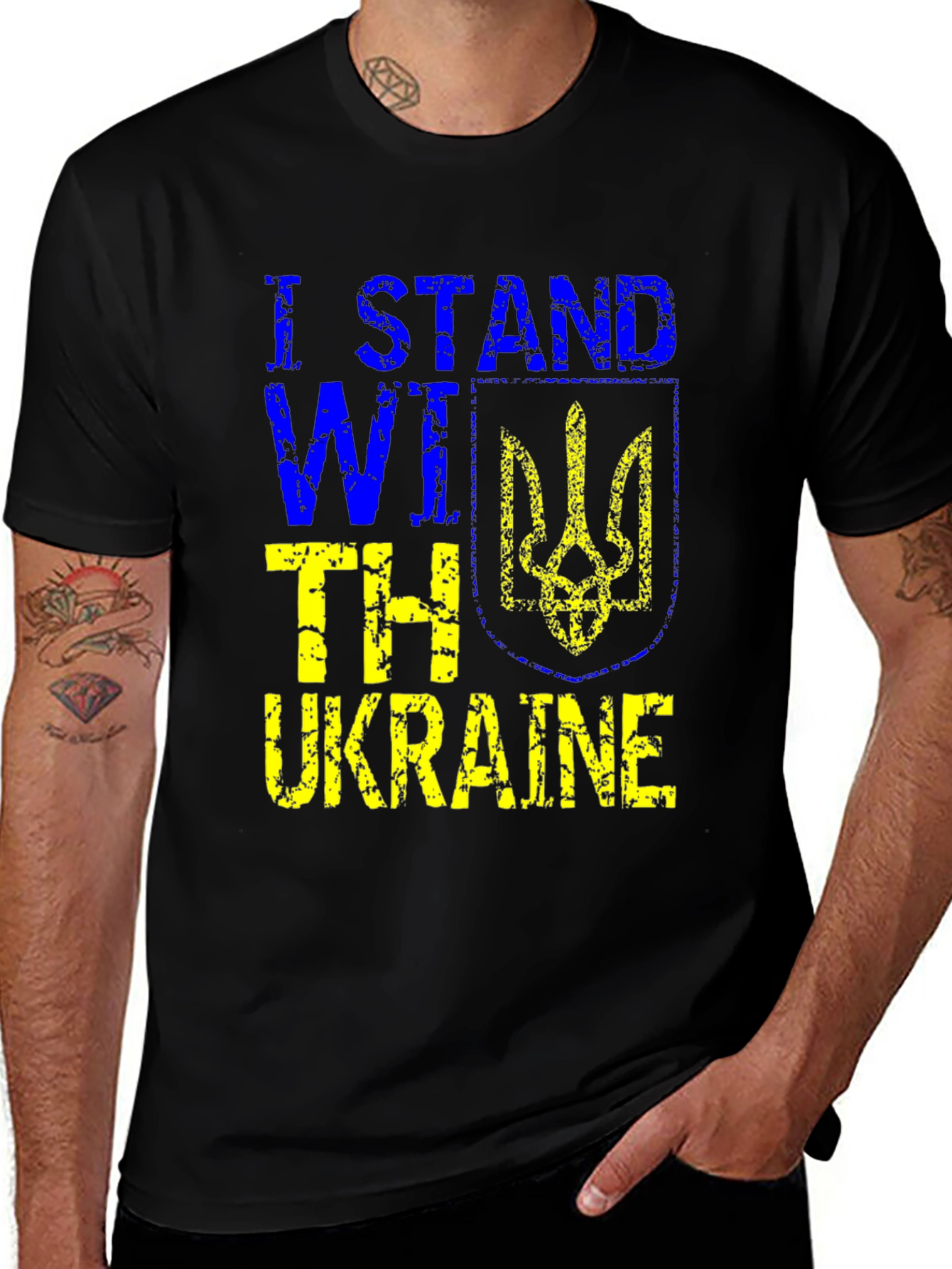 I Stand With Ukraine Black T-Shirt