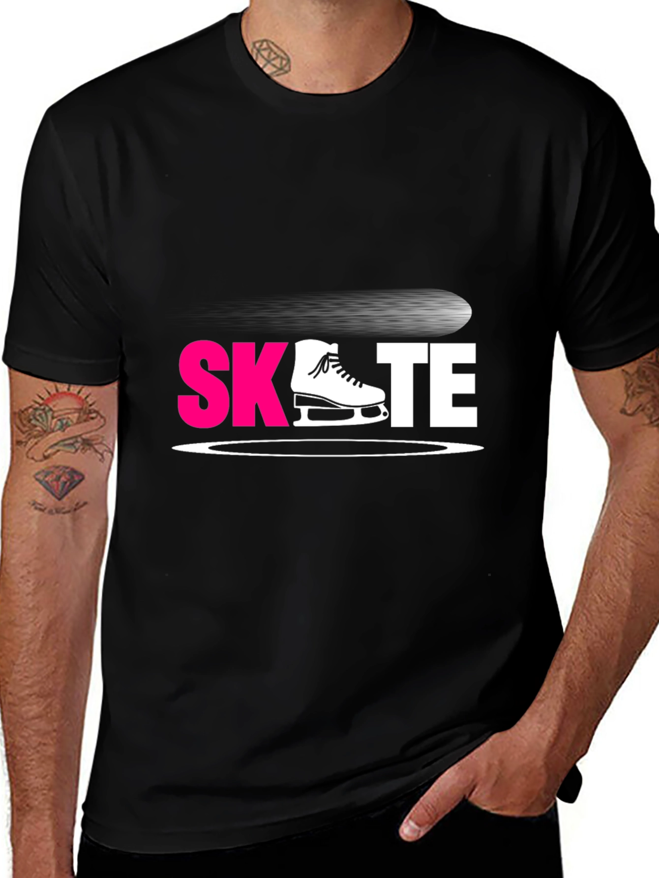 Variant 21 of Skate Graphic Tee - Black Short Sleeve Shirt