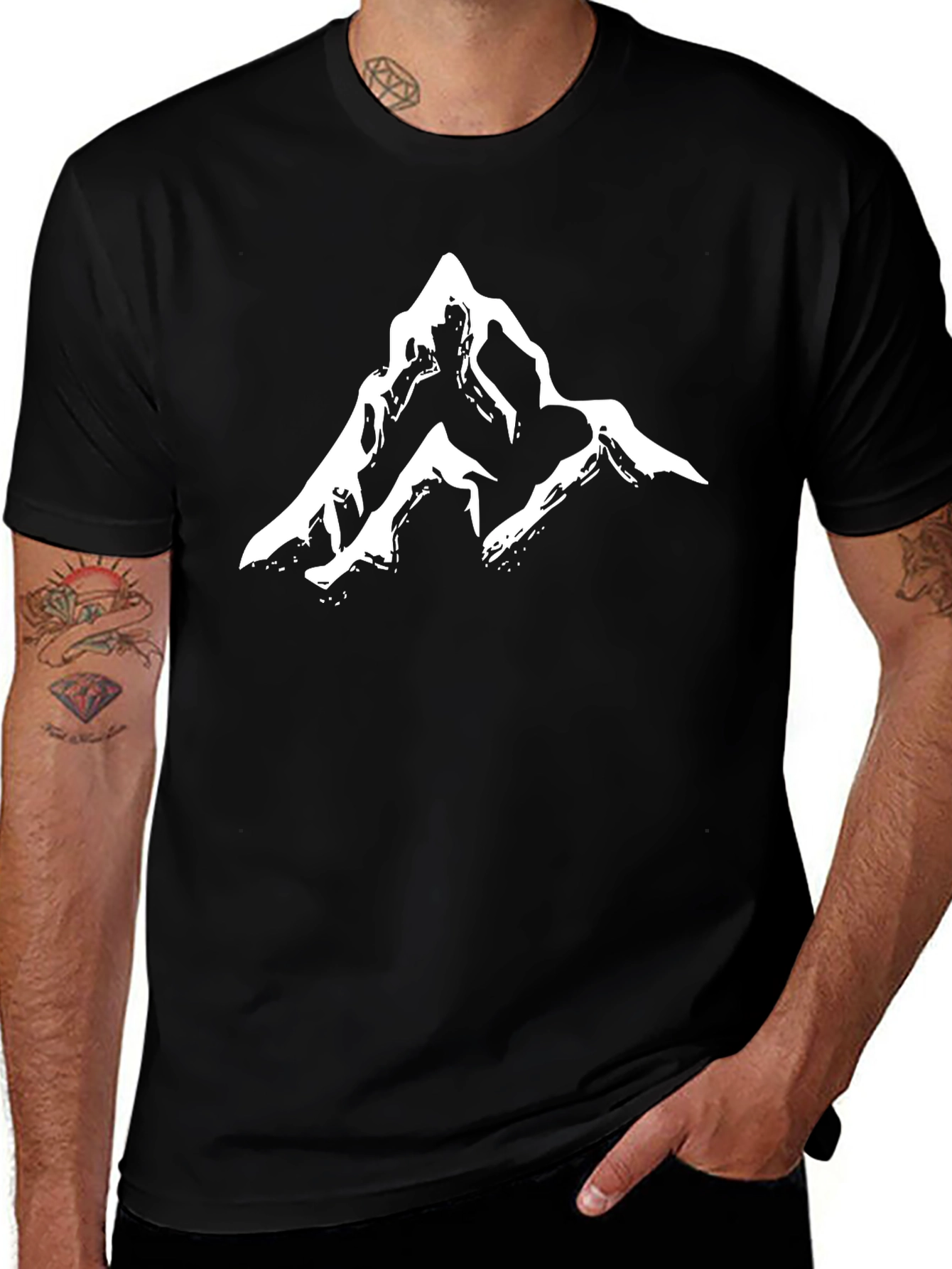 Variant 19 of Mountain Graphic Black T-Shirt