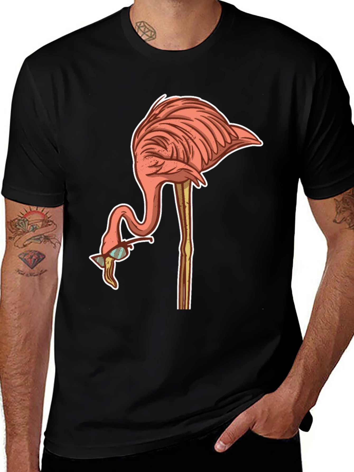 Variant 6 of Cool Flamingo Graphic T-Shirt - Unisex