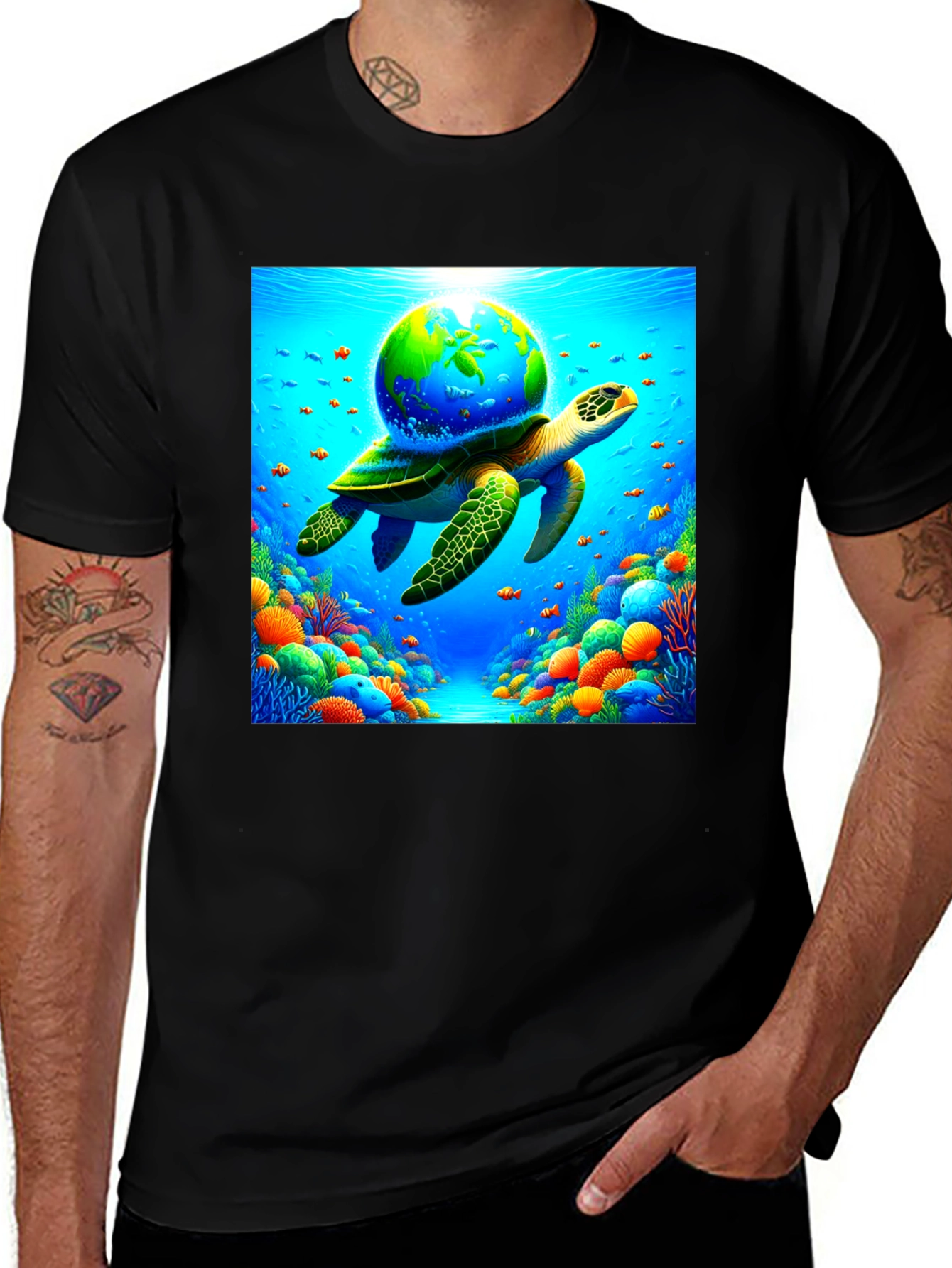Variant 11 of Turtle Earth T-Shirt - Save the Planet!
