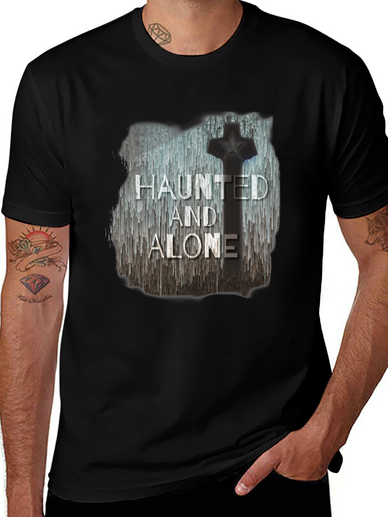 Variant 25 of Haunted and Alone Gothic Graphic T-Shirt