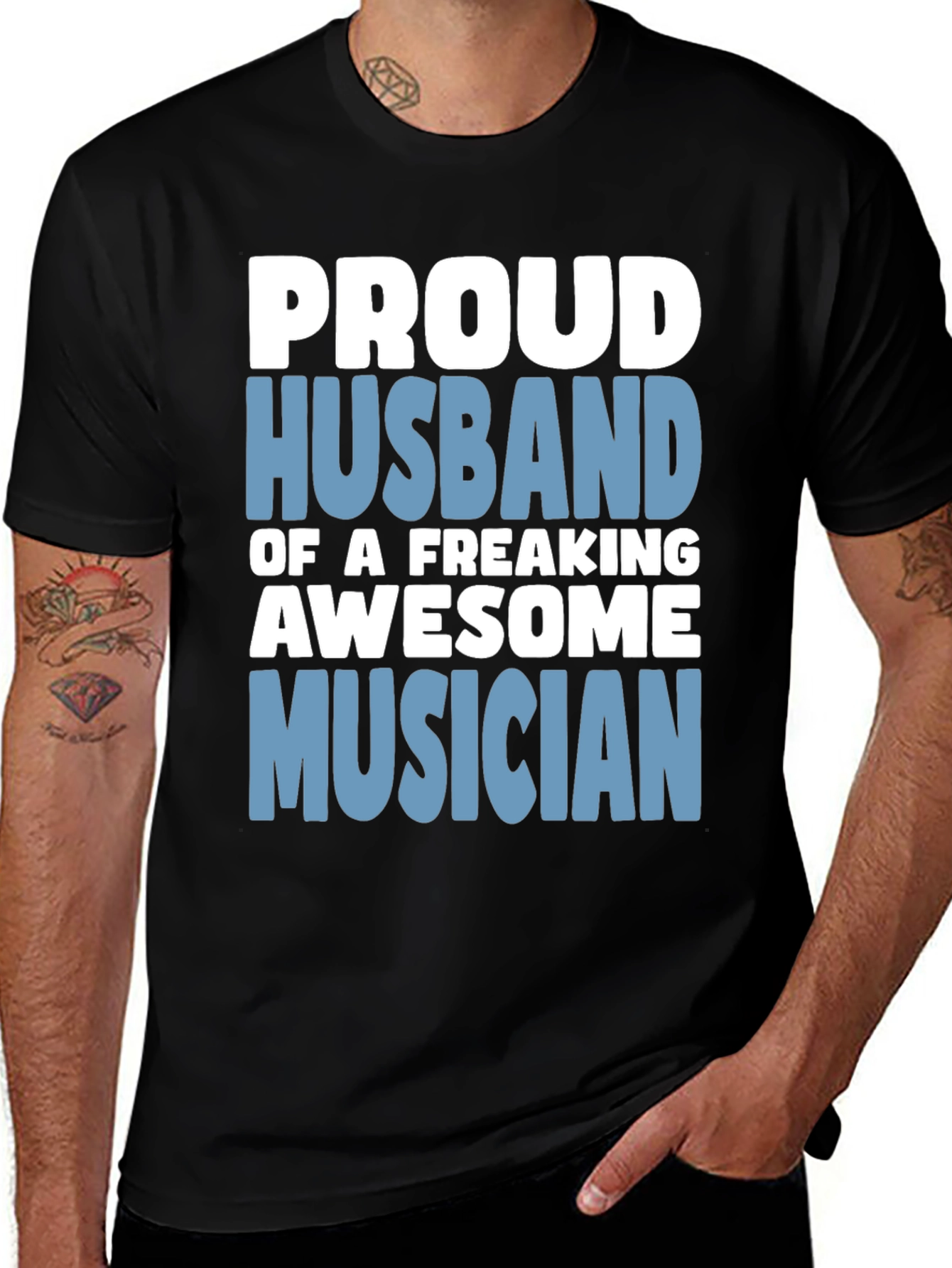Variant 26 of Proud Husband Musician Graphic T-Shirt