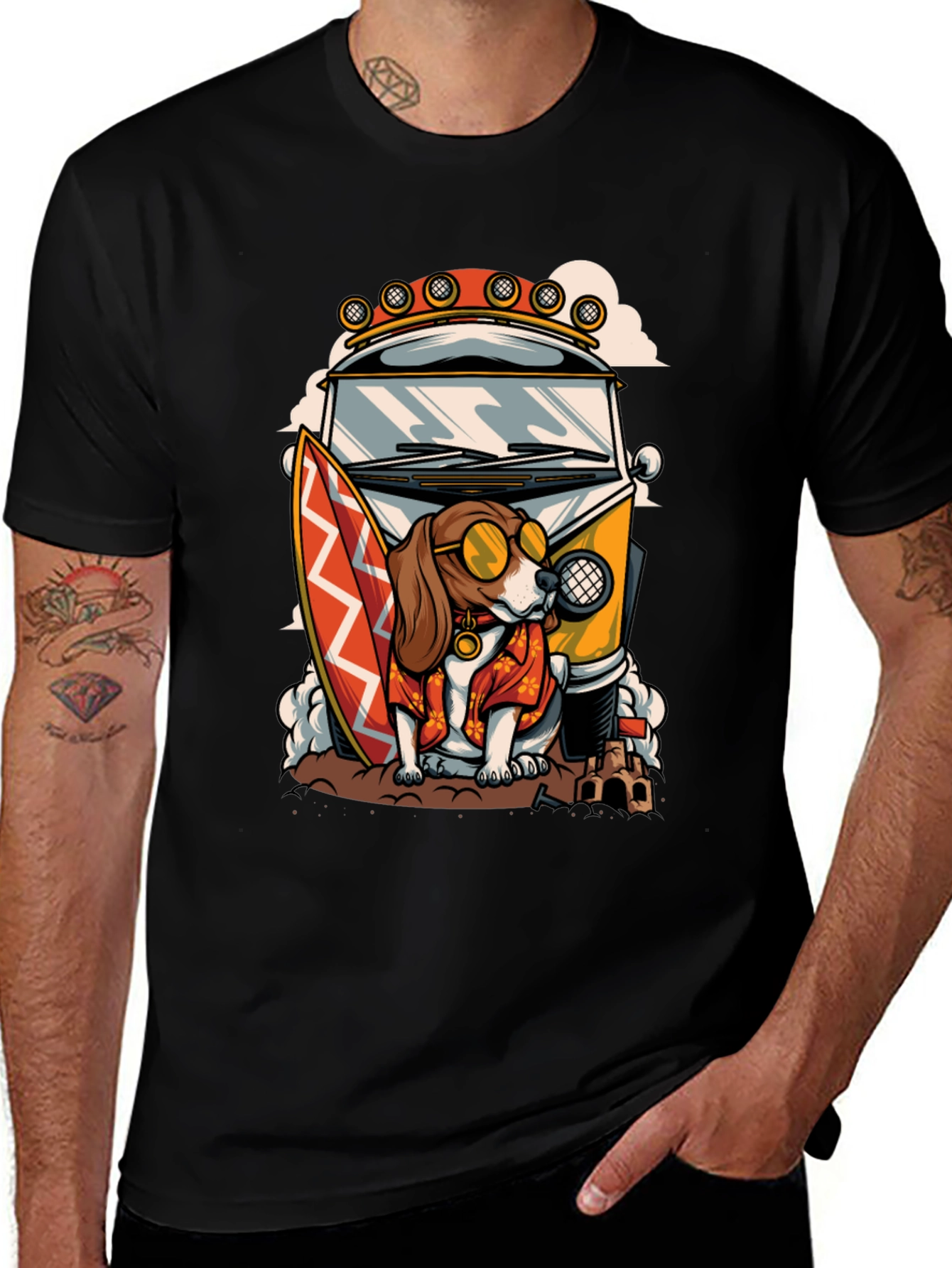 Variant 9 of Dog Beach Van Graphic Tee